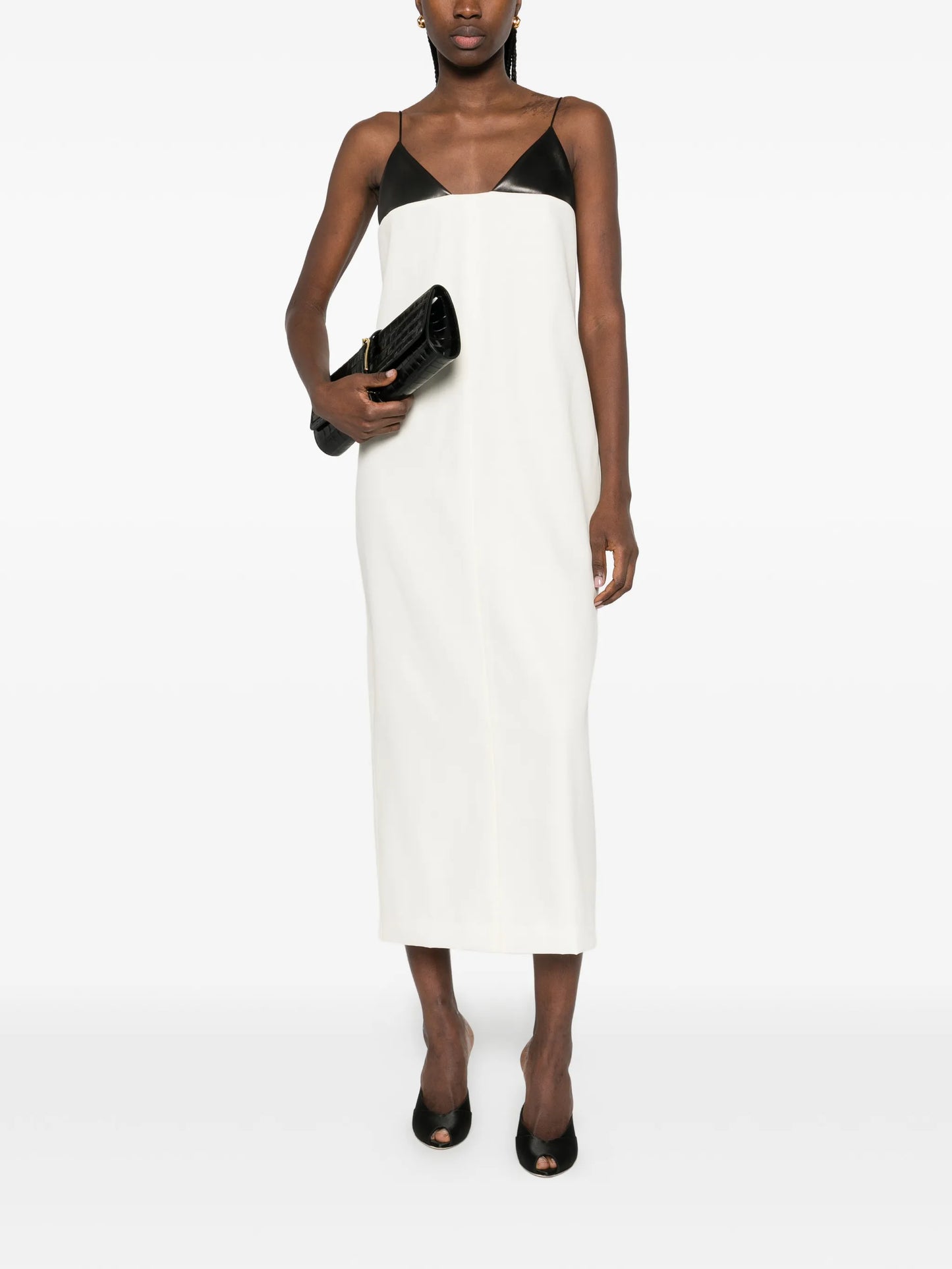 contrasting-panel midi dress