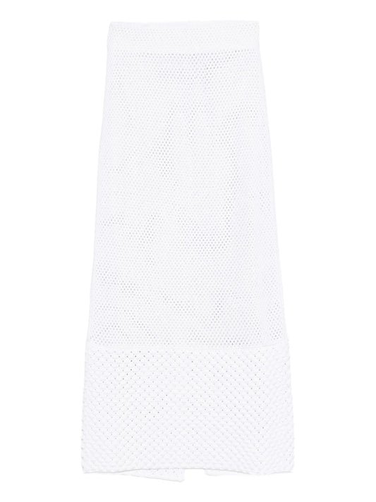 net stitch pearl trim skirt