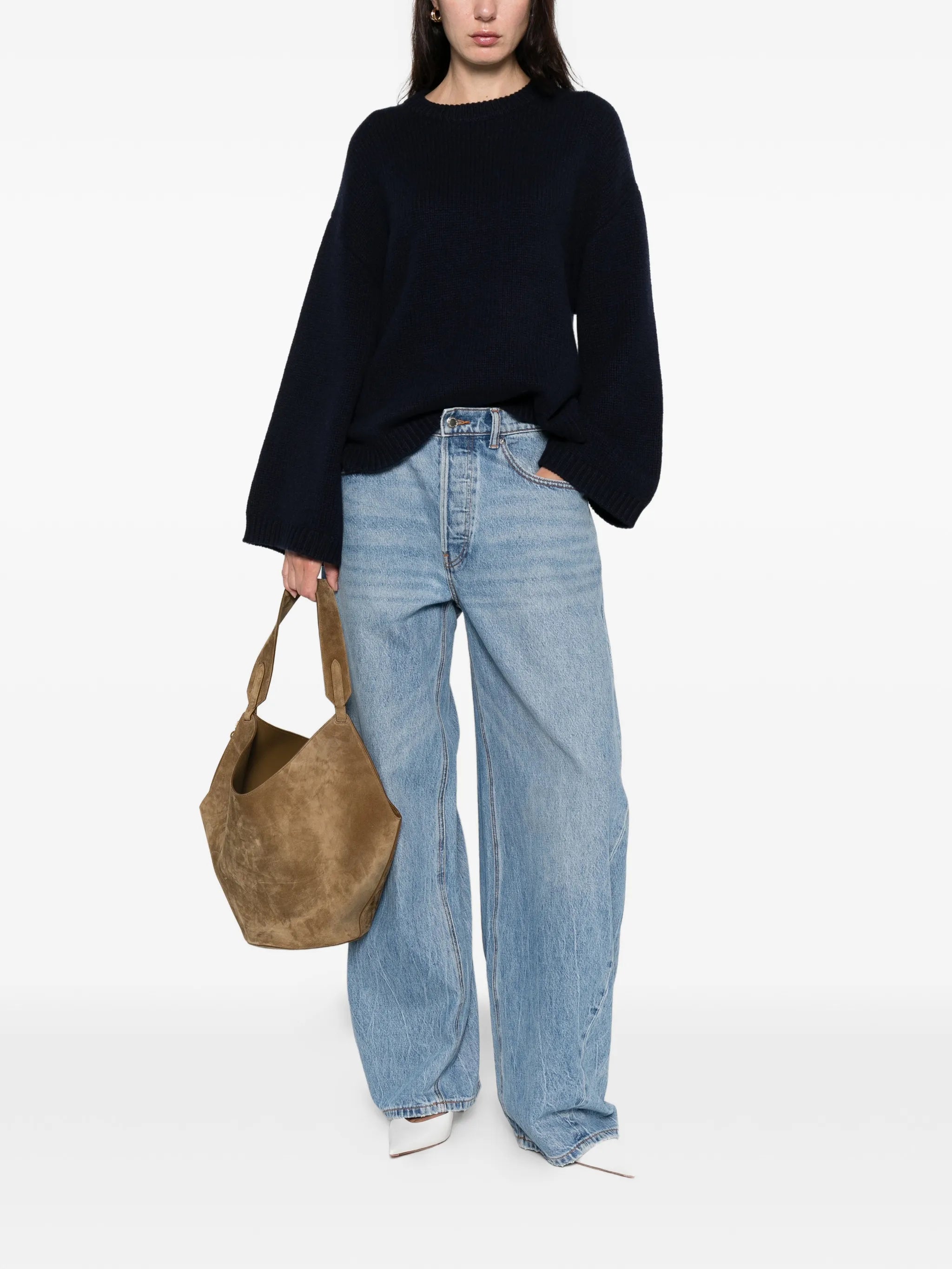 Chunky crewneck cashmere sweater
