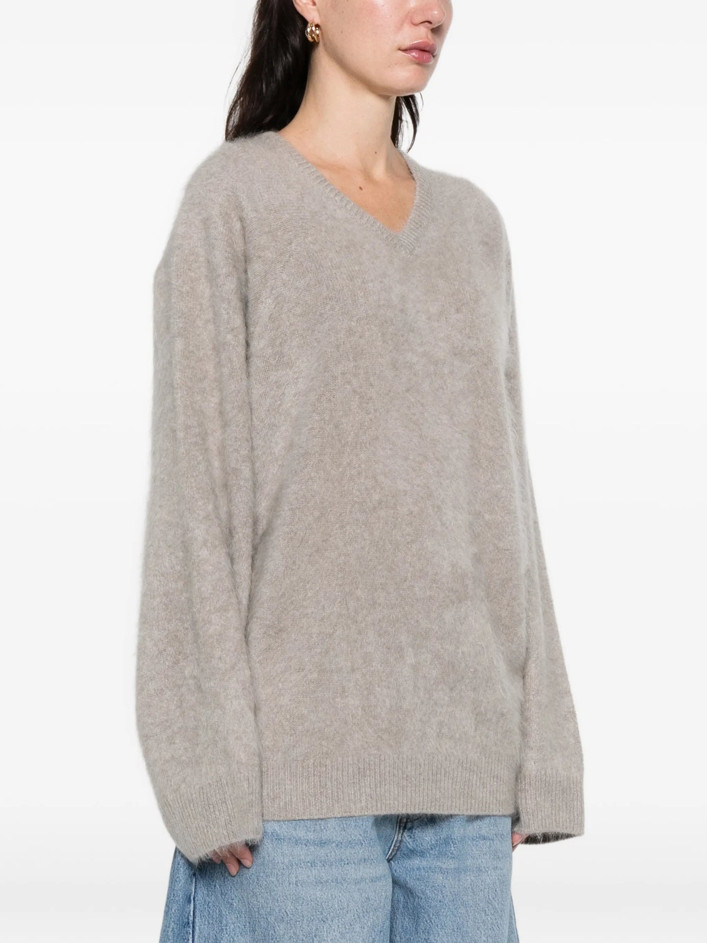 brushed v-neck sweater