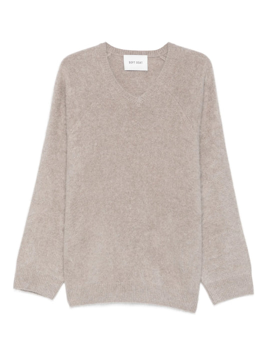 brushed v-neck sweater