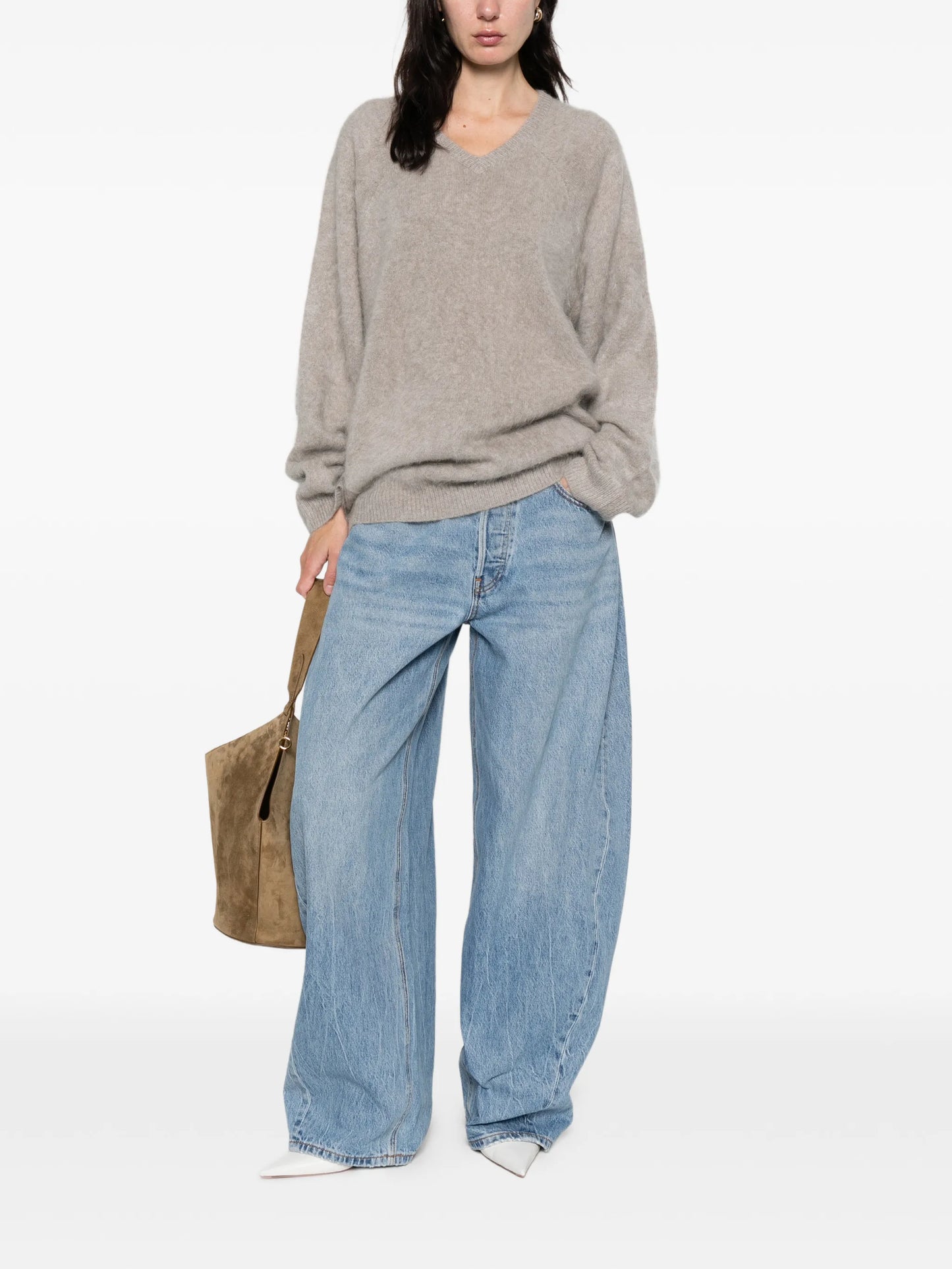 brushed v-neck sweater