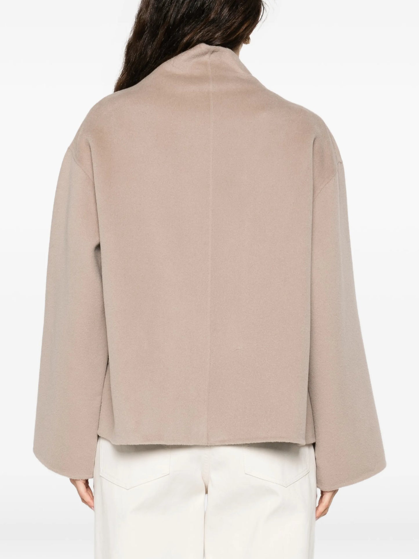 open-front short oversized coat