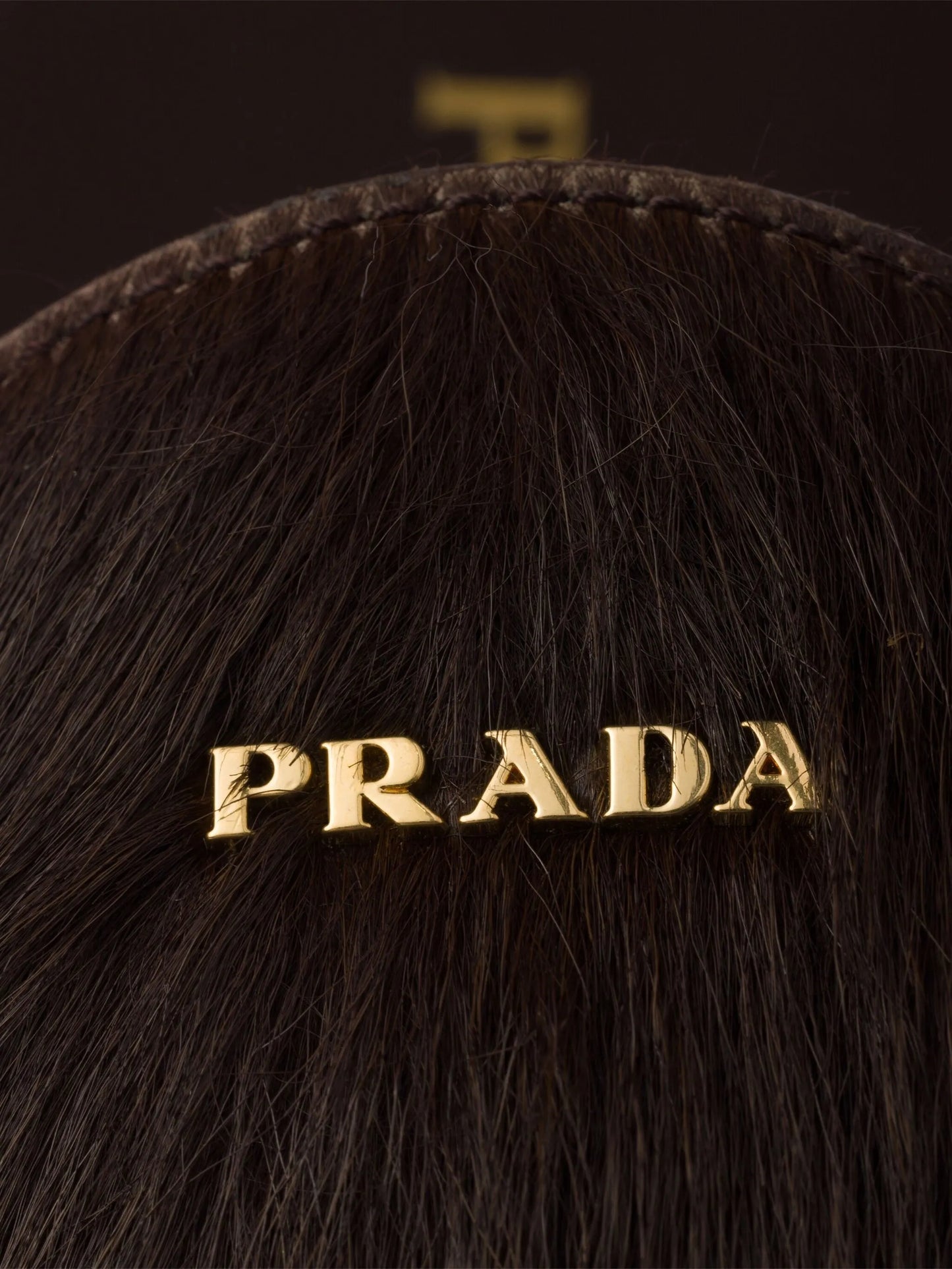 logo-plaque hair-calf mules