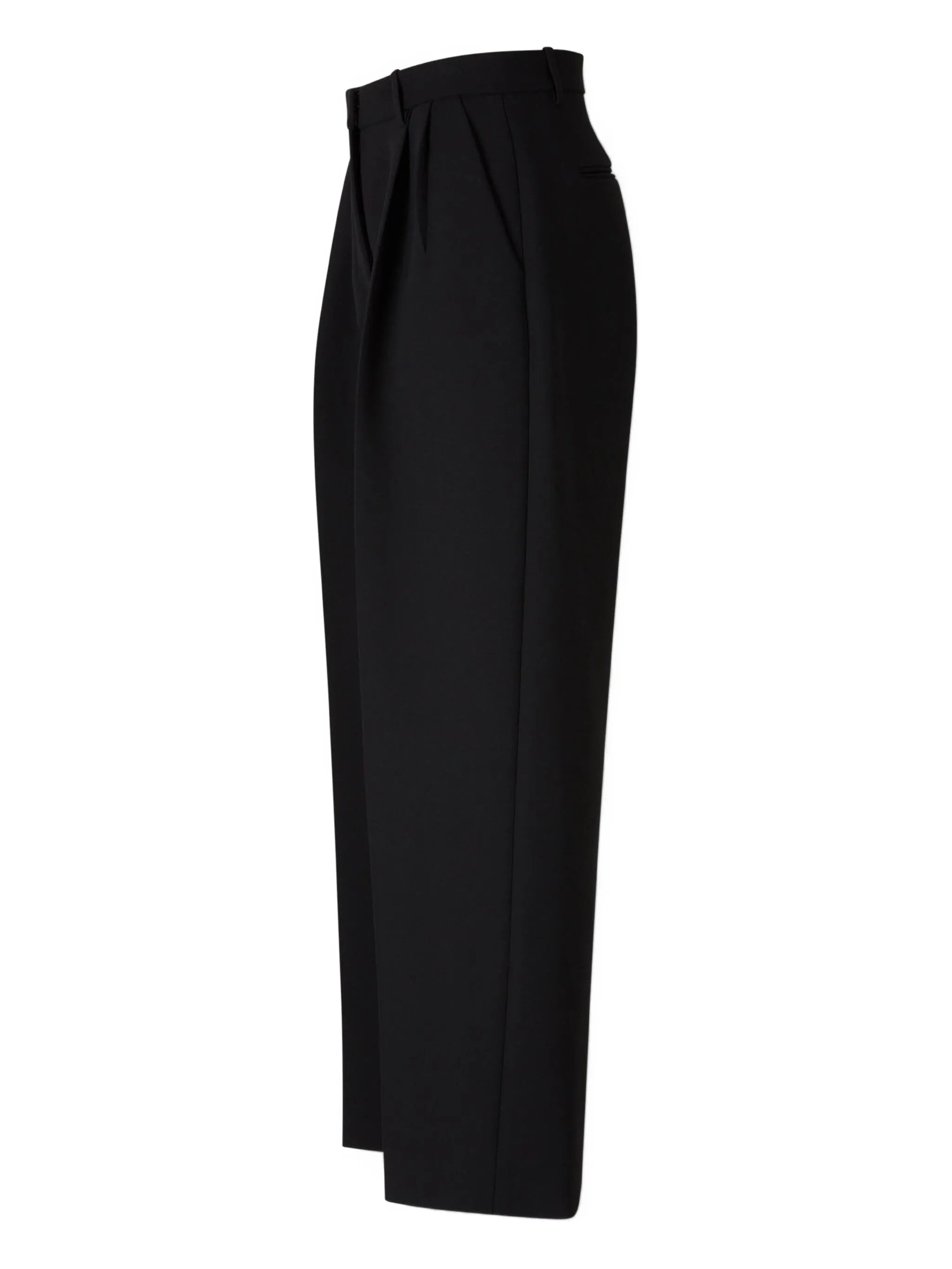 pleated high-waisted trousers