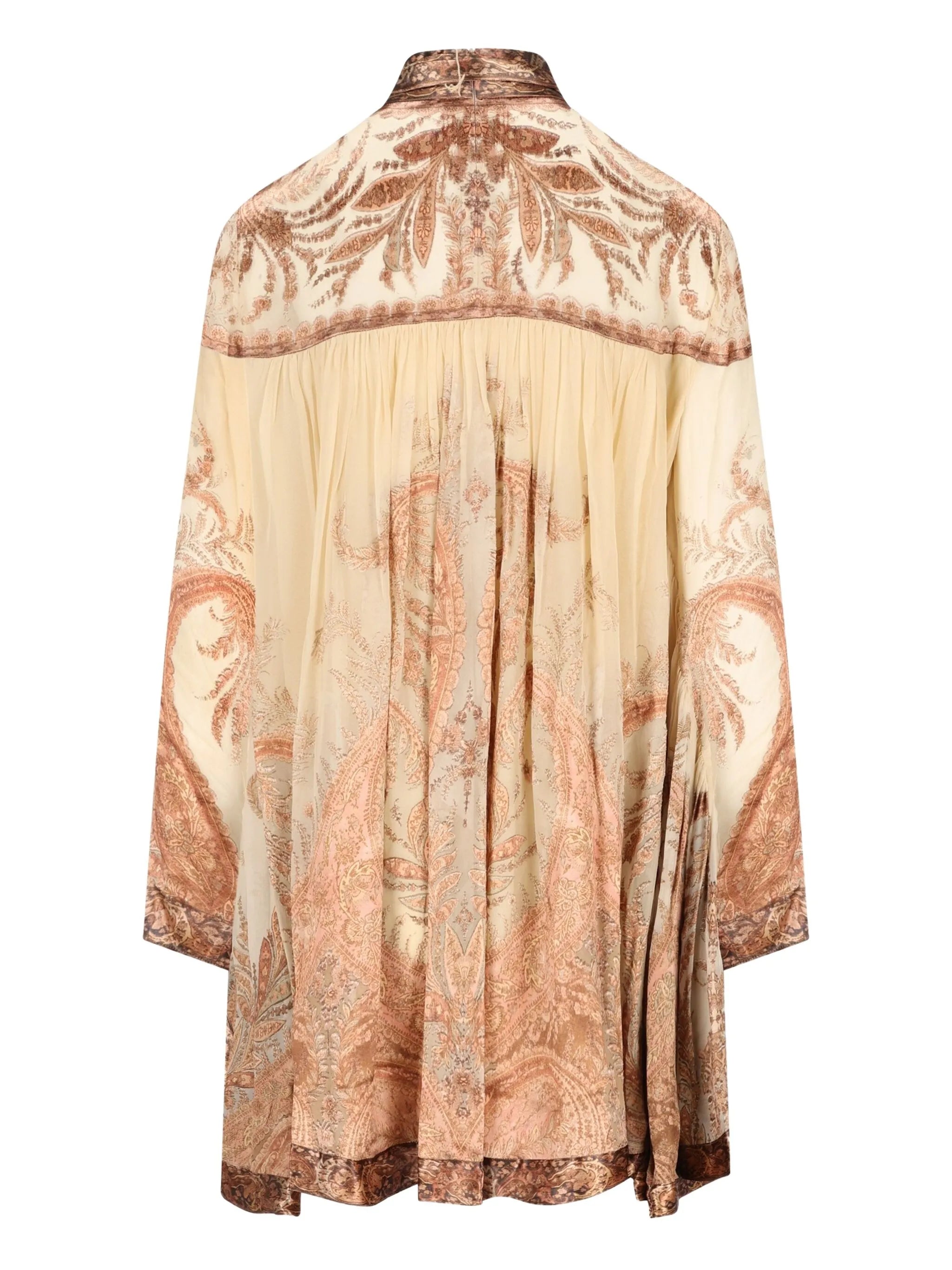 Hypnotic paisley-print tied-neck mini dress