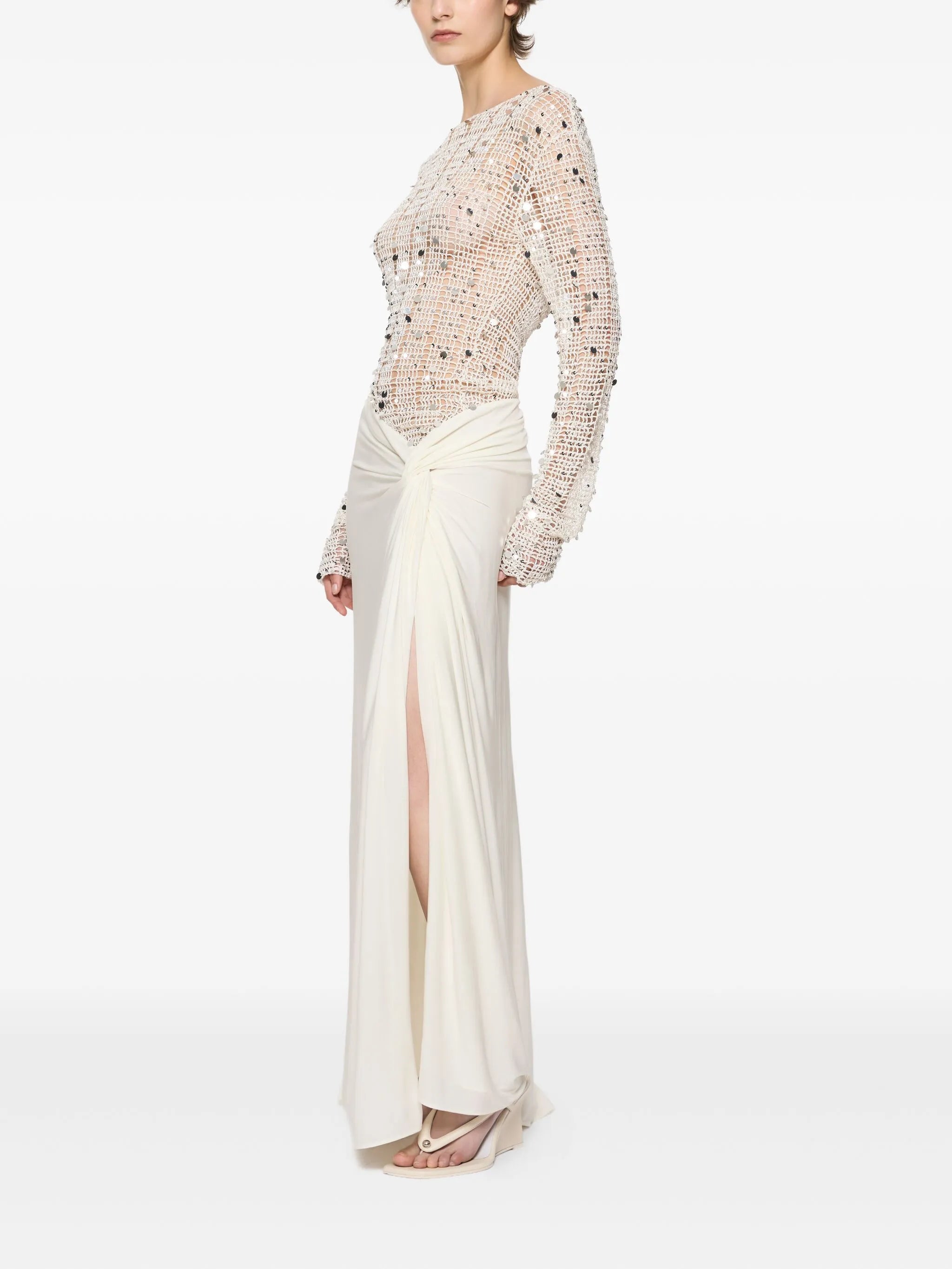 Claire crochet sequin maxi dress