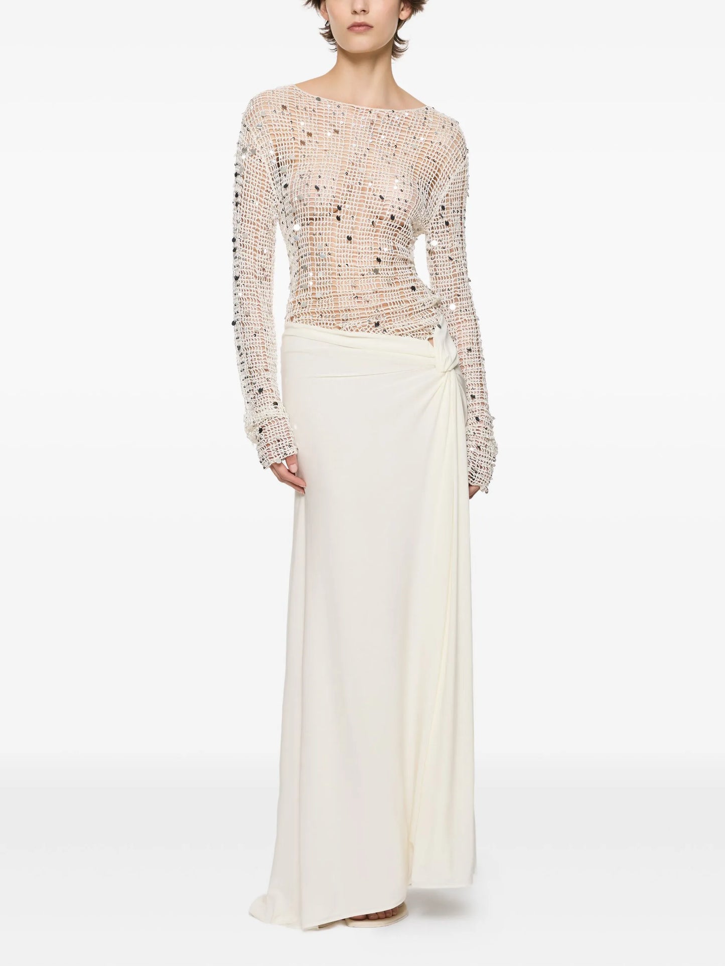 Claire crochet sequin maxi dress