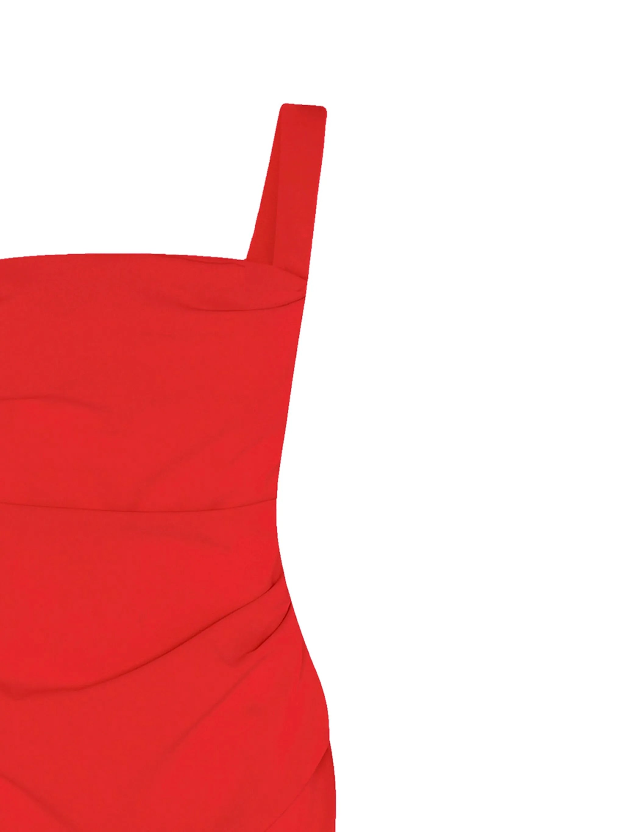 square-neck draped maxi dress