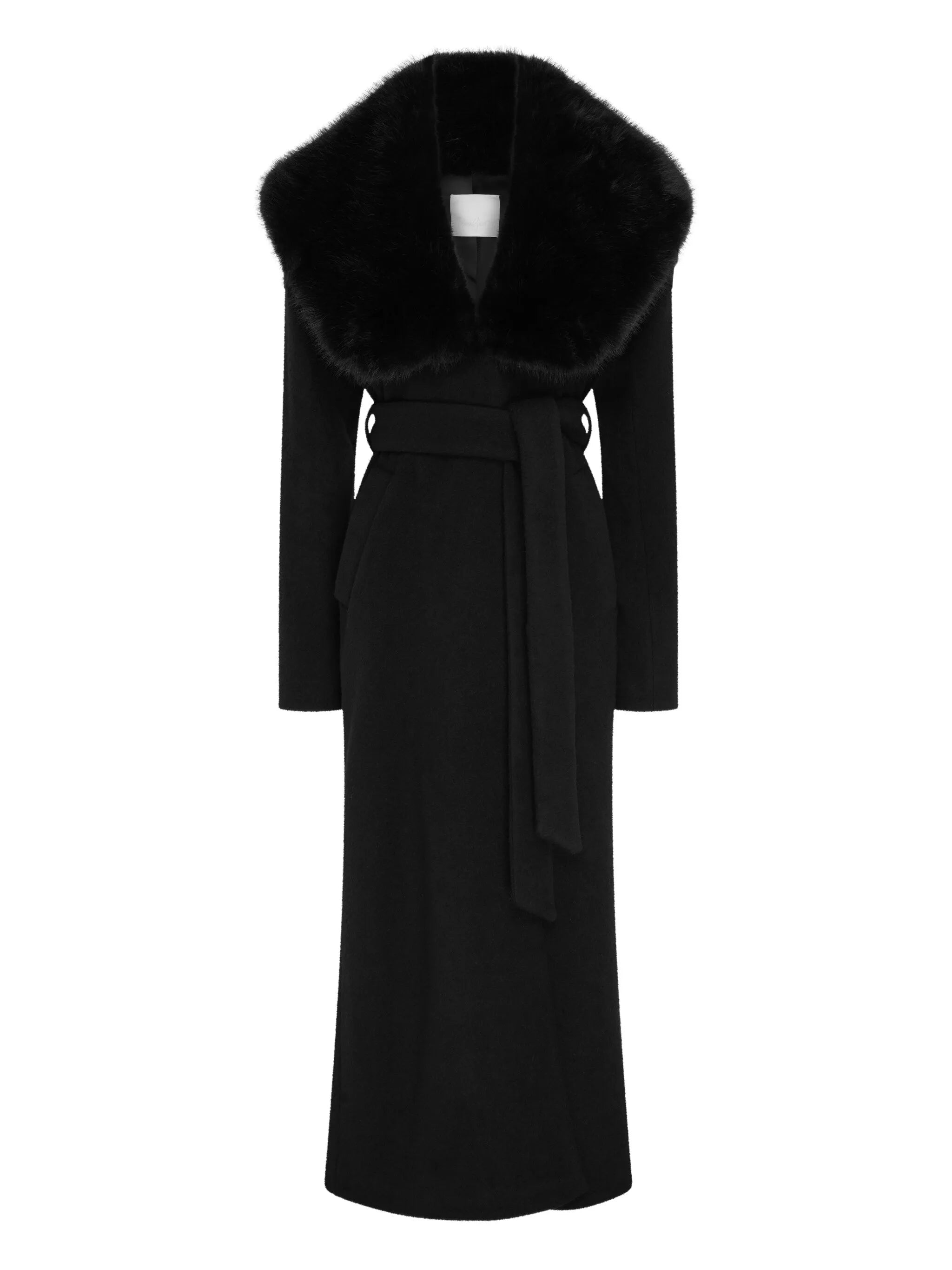 Gabby fur-collar belted coat