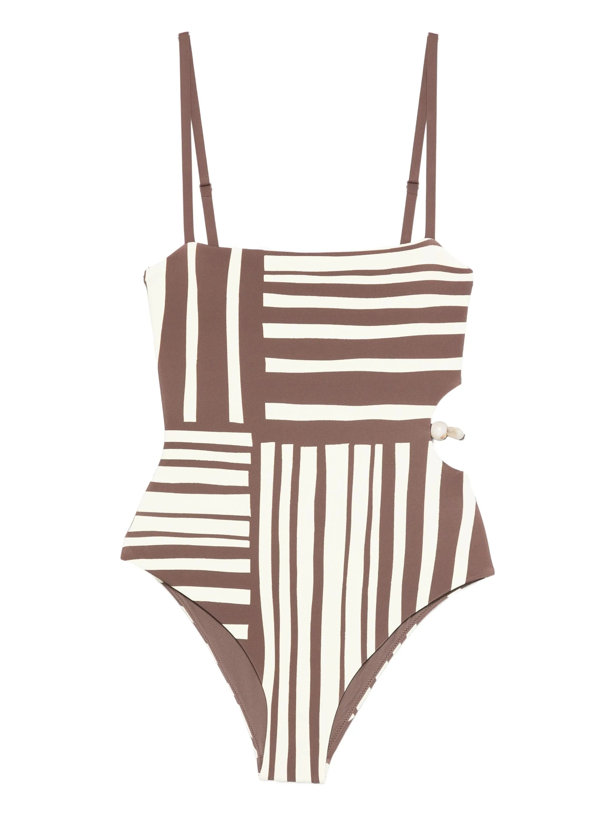 Linocut beaded swimsuit