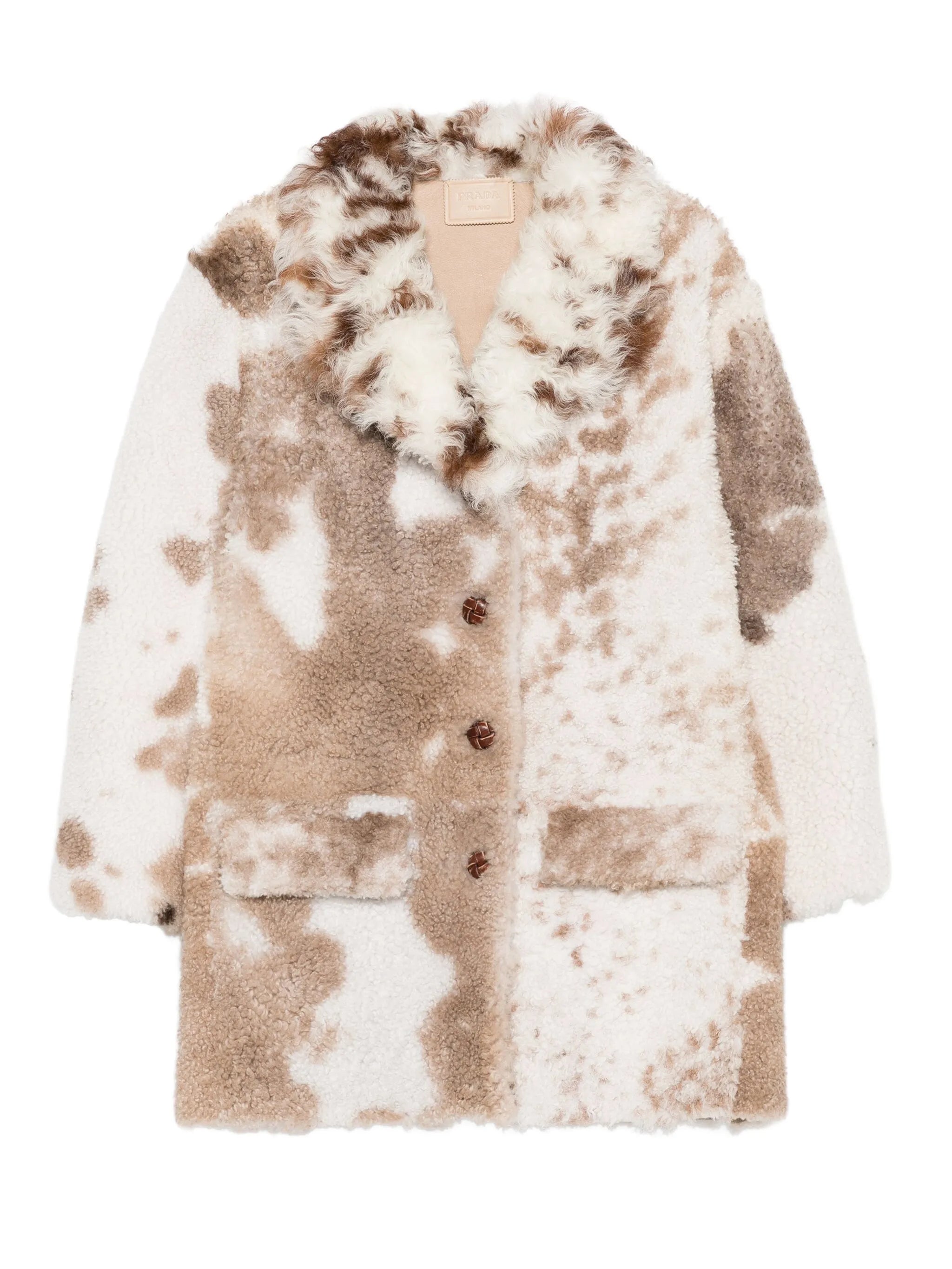 sheepskin flap-pockets coat