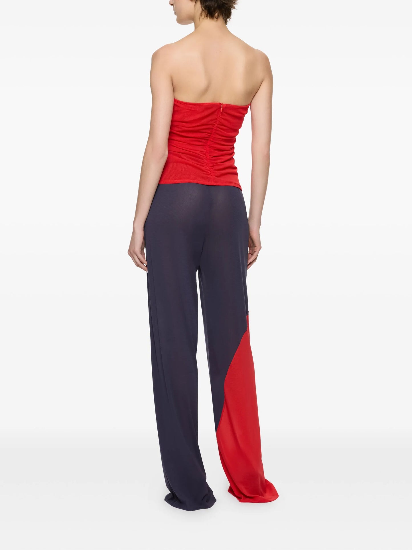 ruffled strapless top