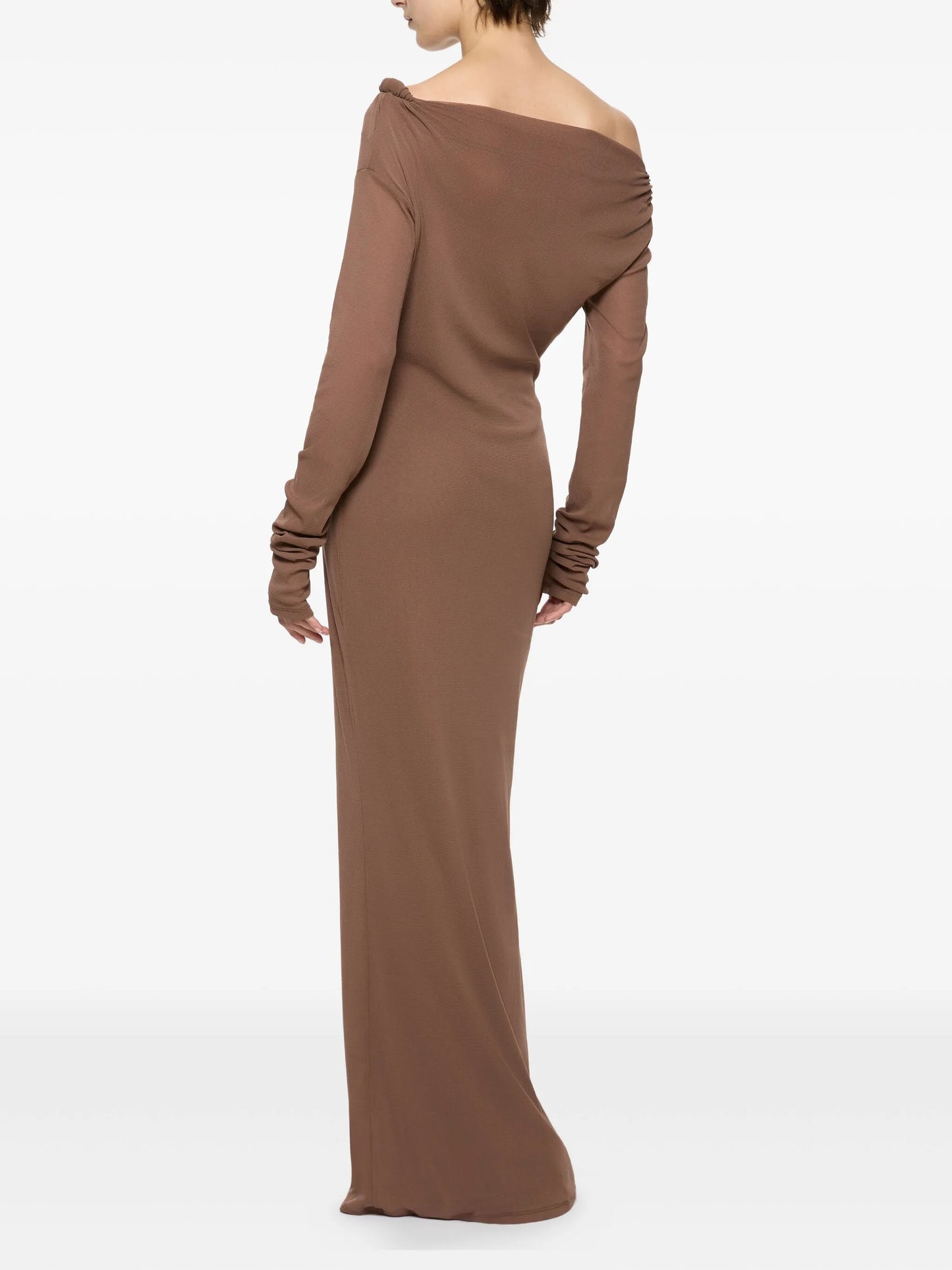 Croissant long-sleeve twisted maxi dress
