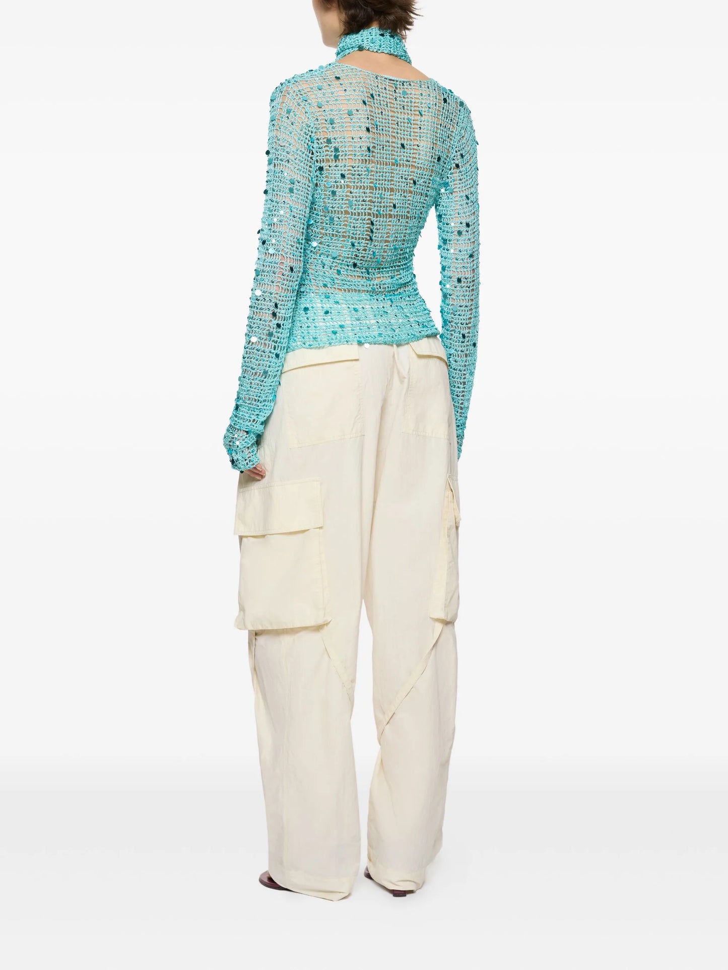 Diana crochet sequin top