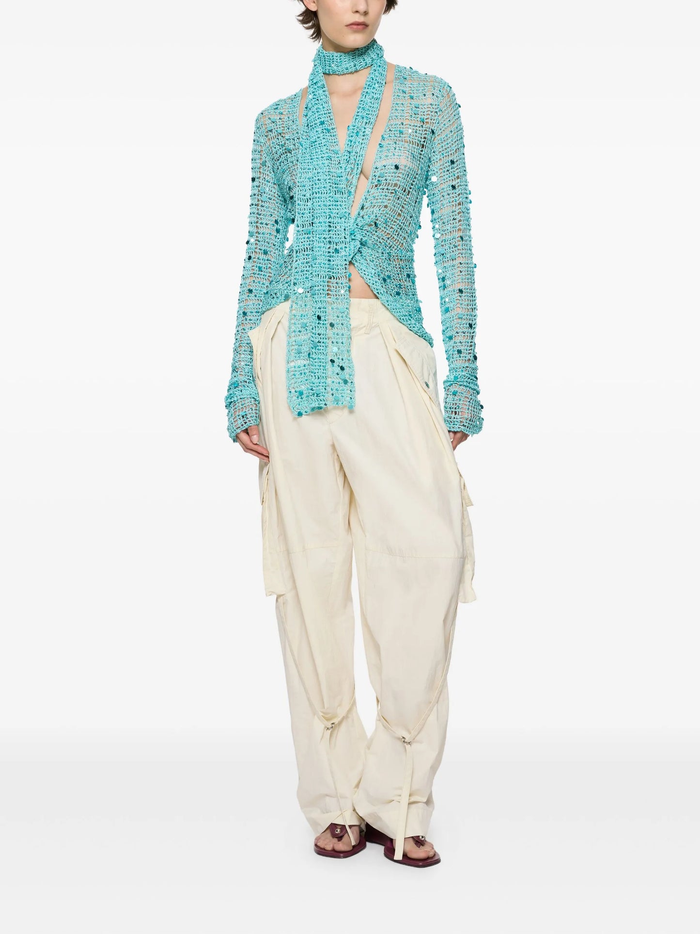 Diana crochet sequin top