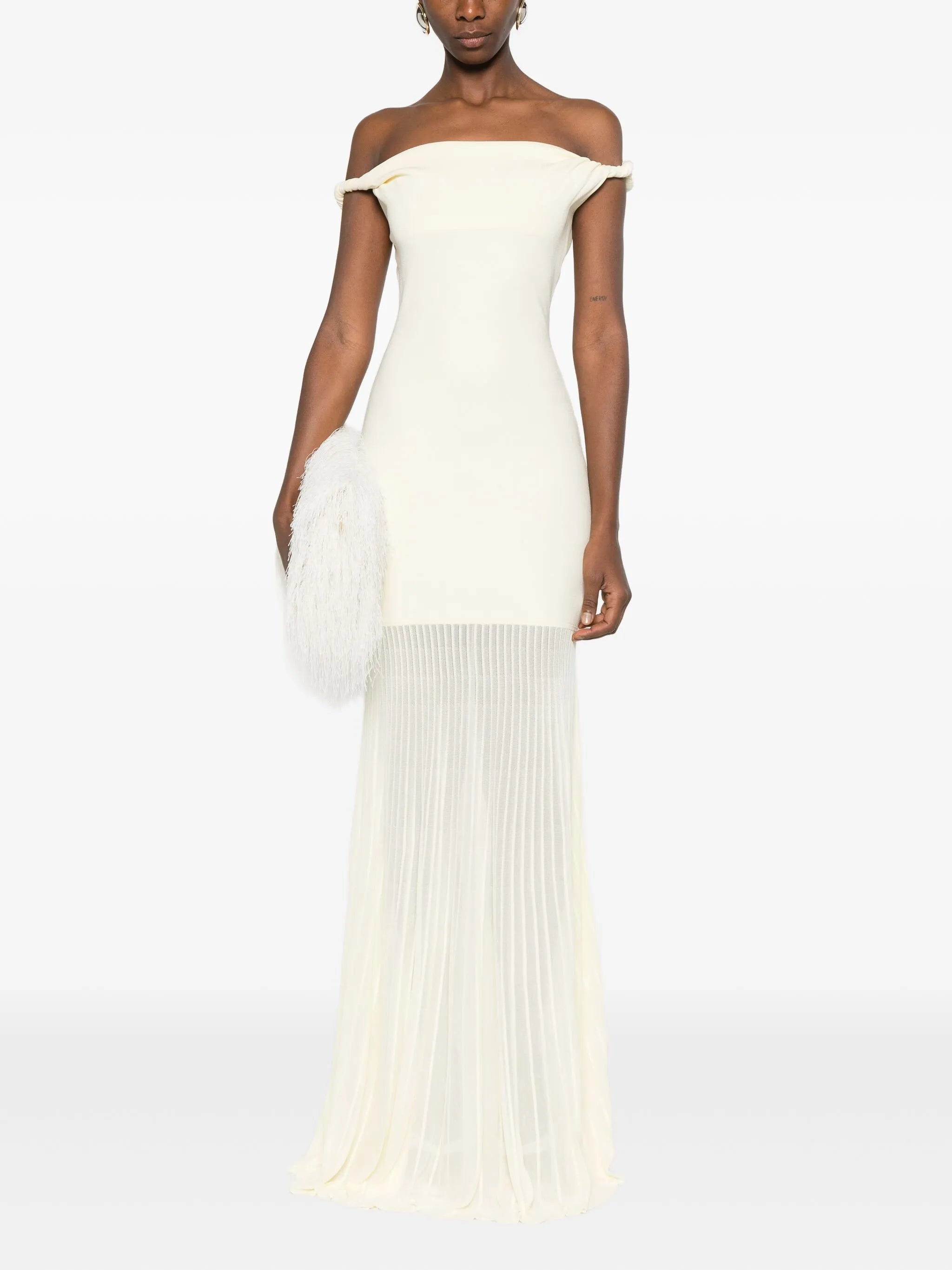 Elia off-shouder twist maxi dress