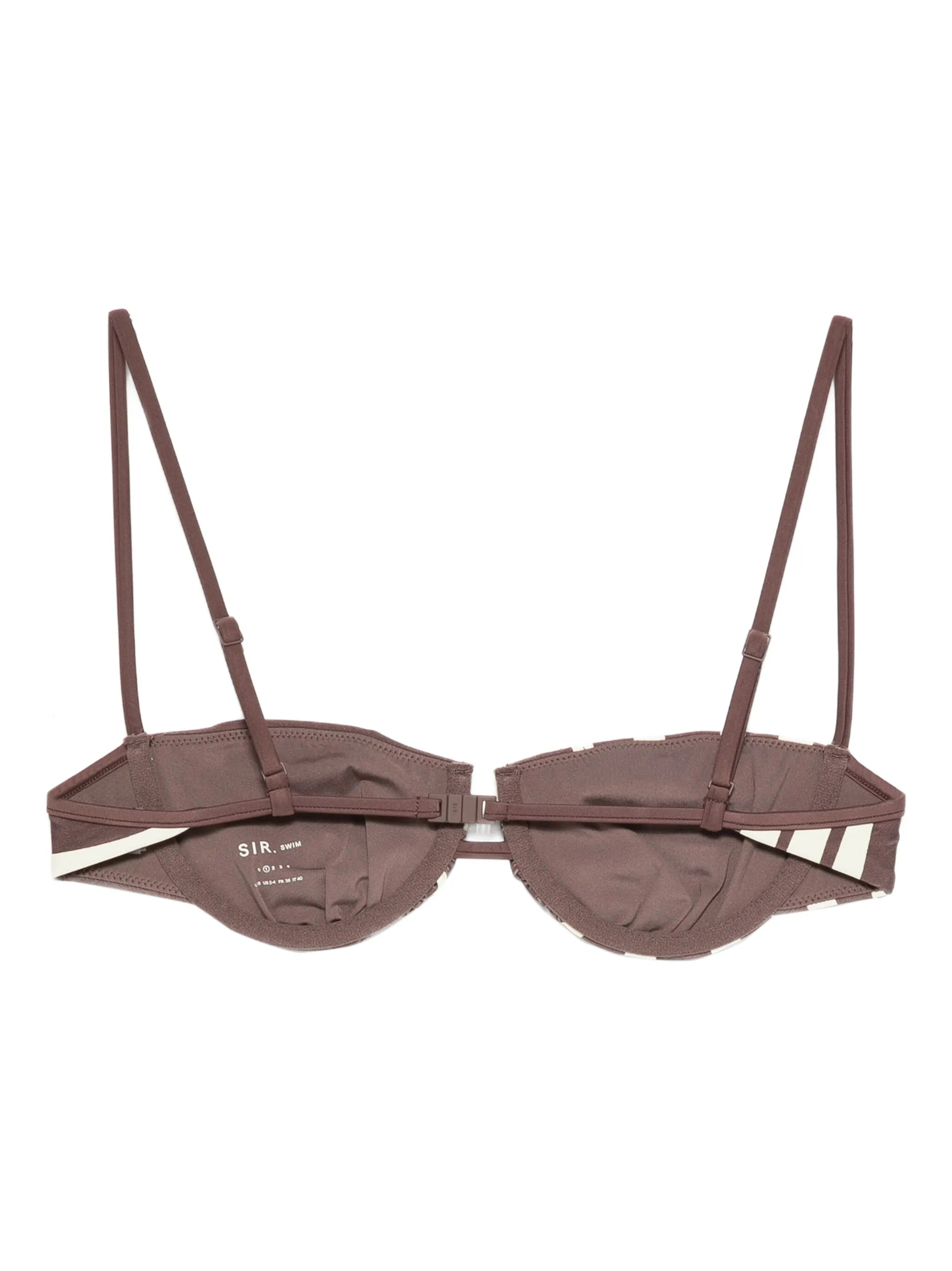 Linocut striped bikini top