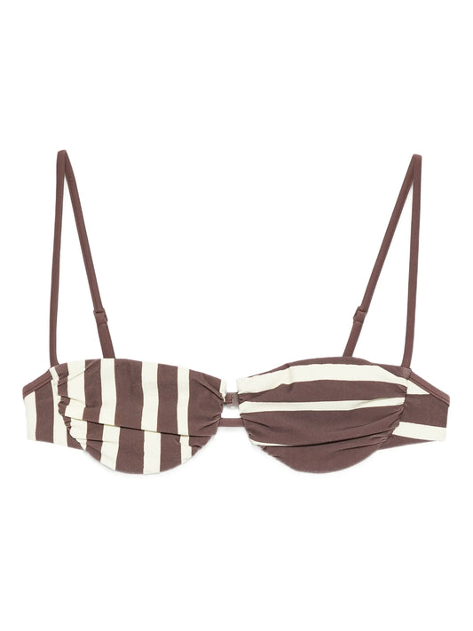 Linocut striped bikini top