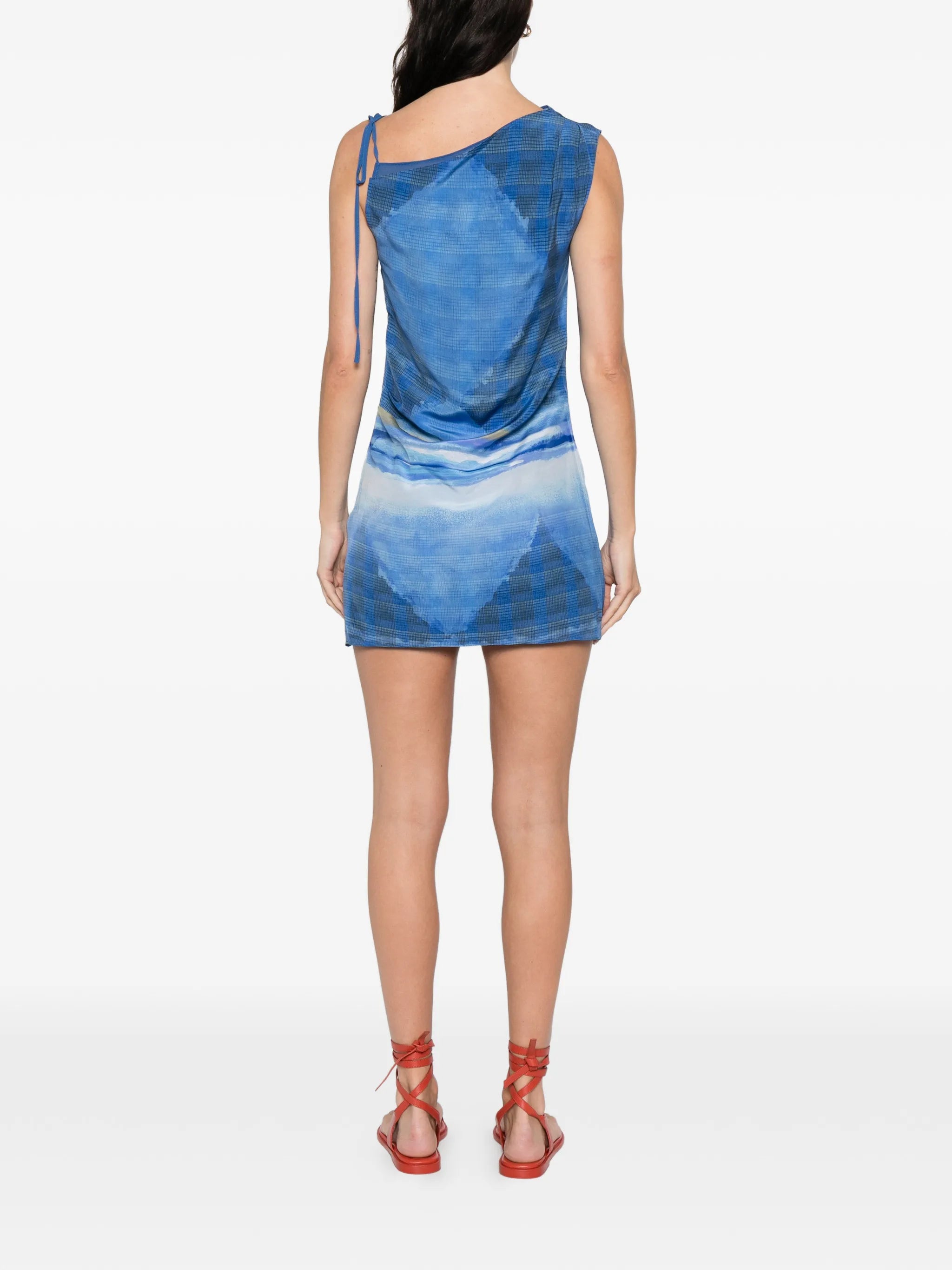 Isla waves print mini dress