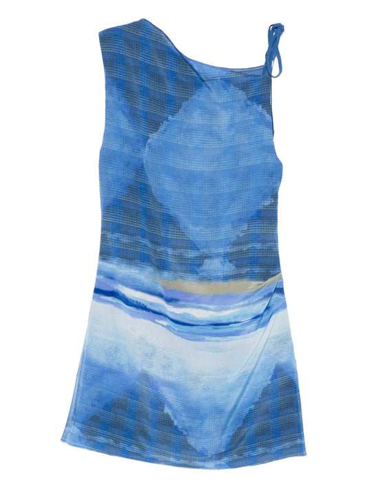 Isla waves print mini dress