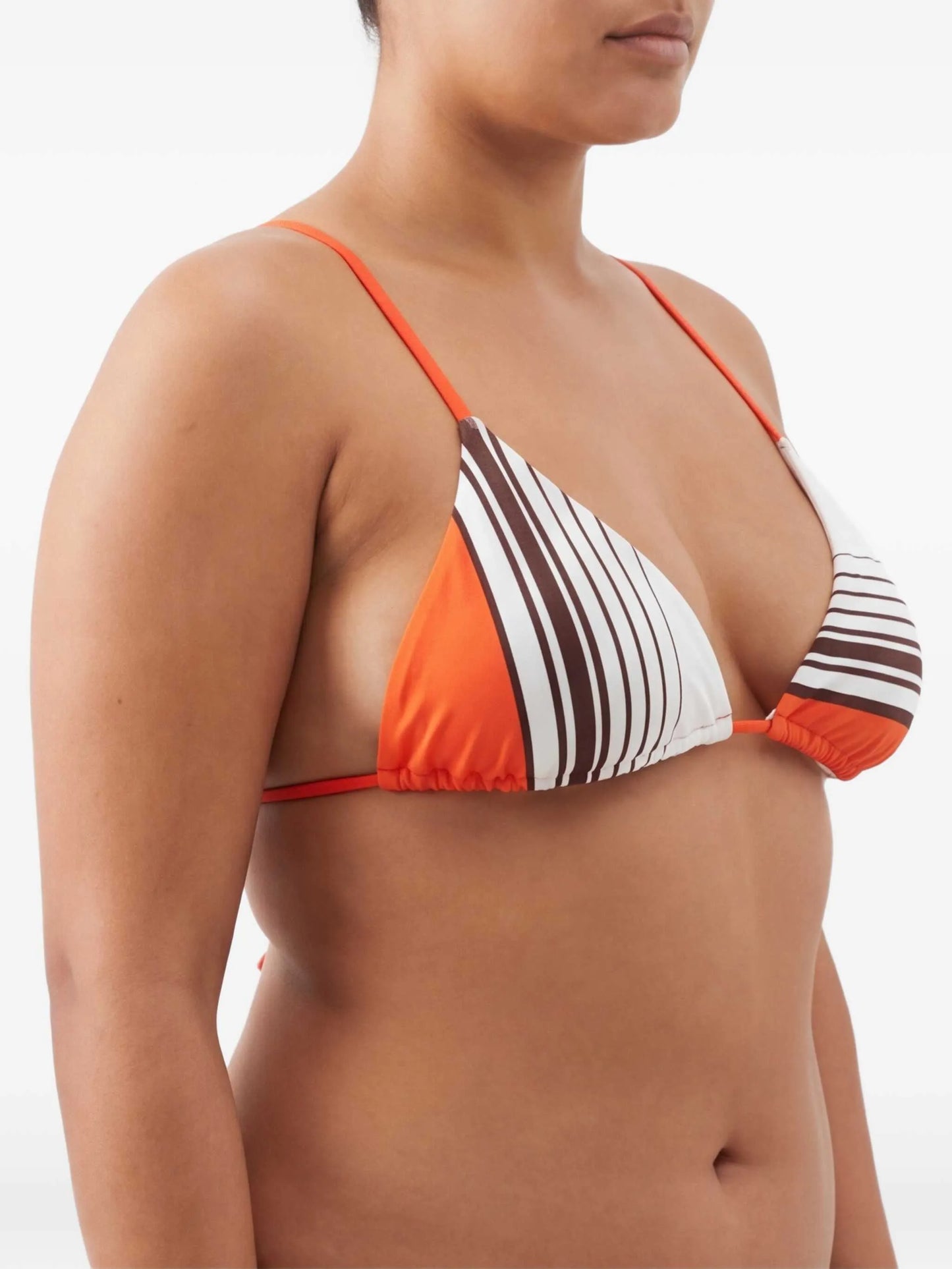 Destino striped-pattern triangle bikini top