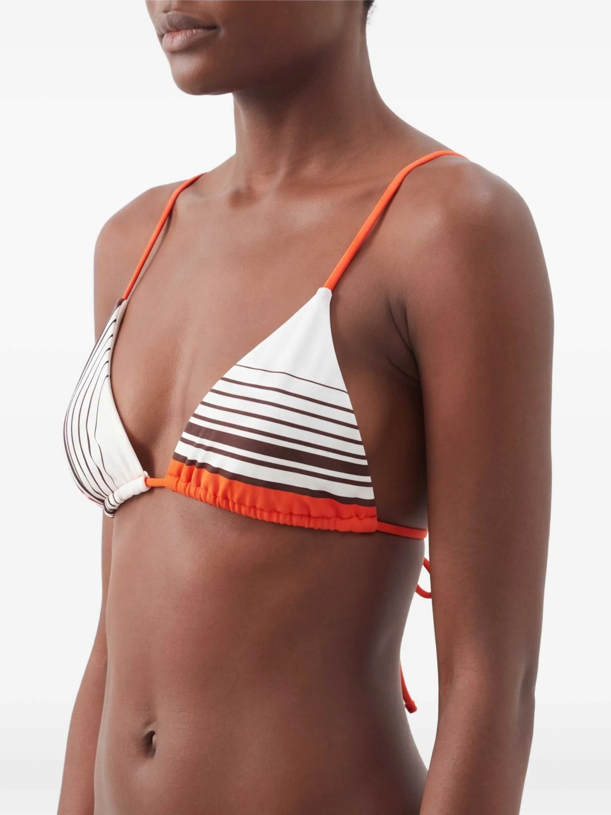 Destino striped-pattern triangle bikini top