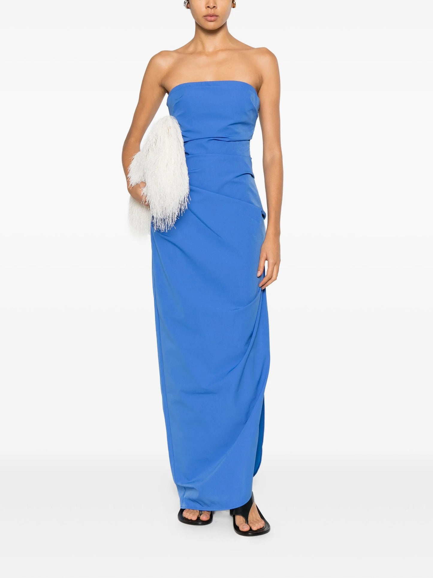 Sol strapless draped maxi dress