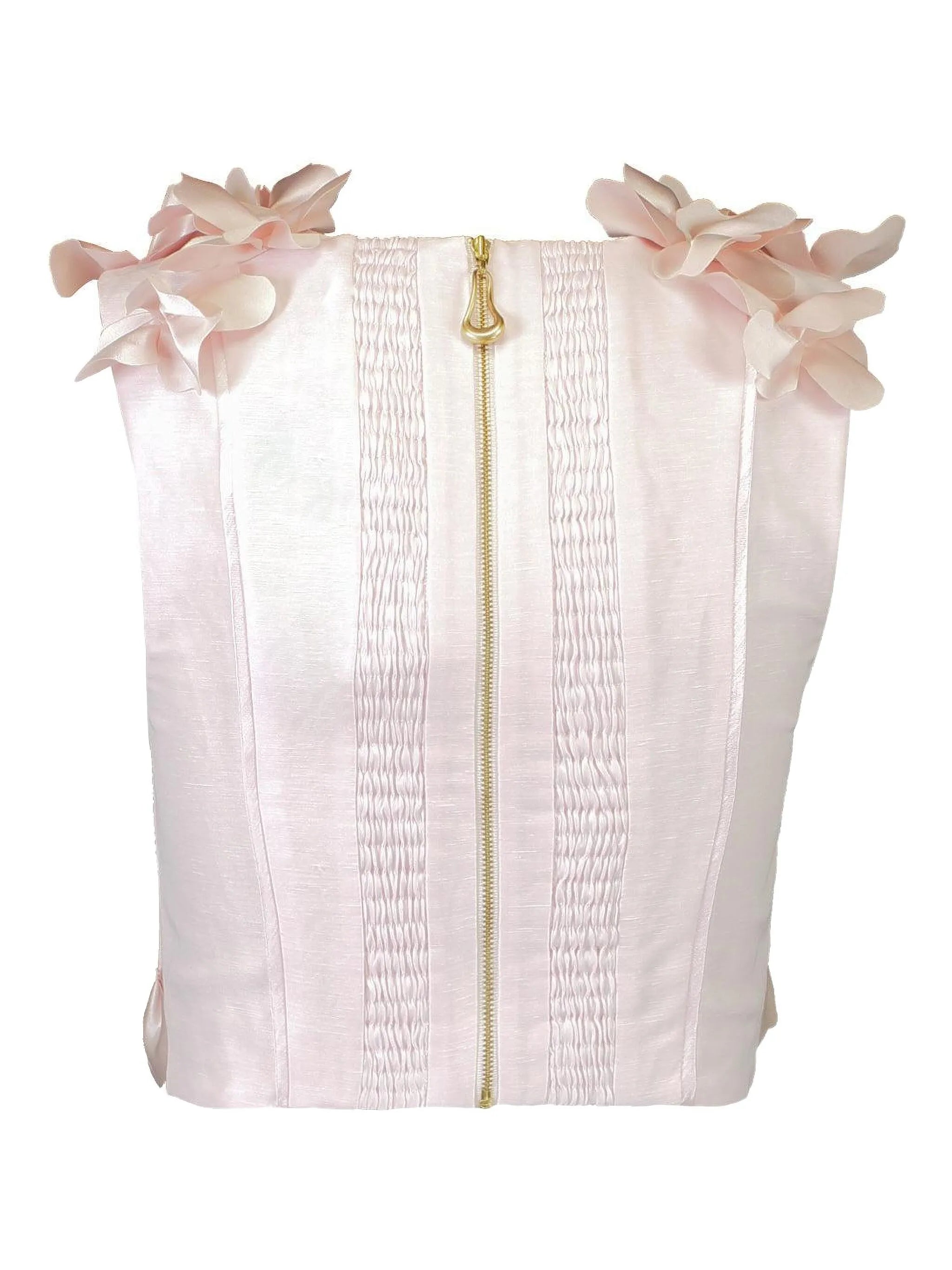 Camille floral-appliqué top