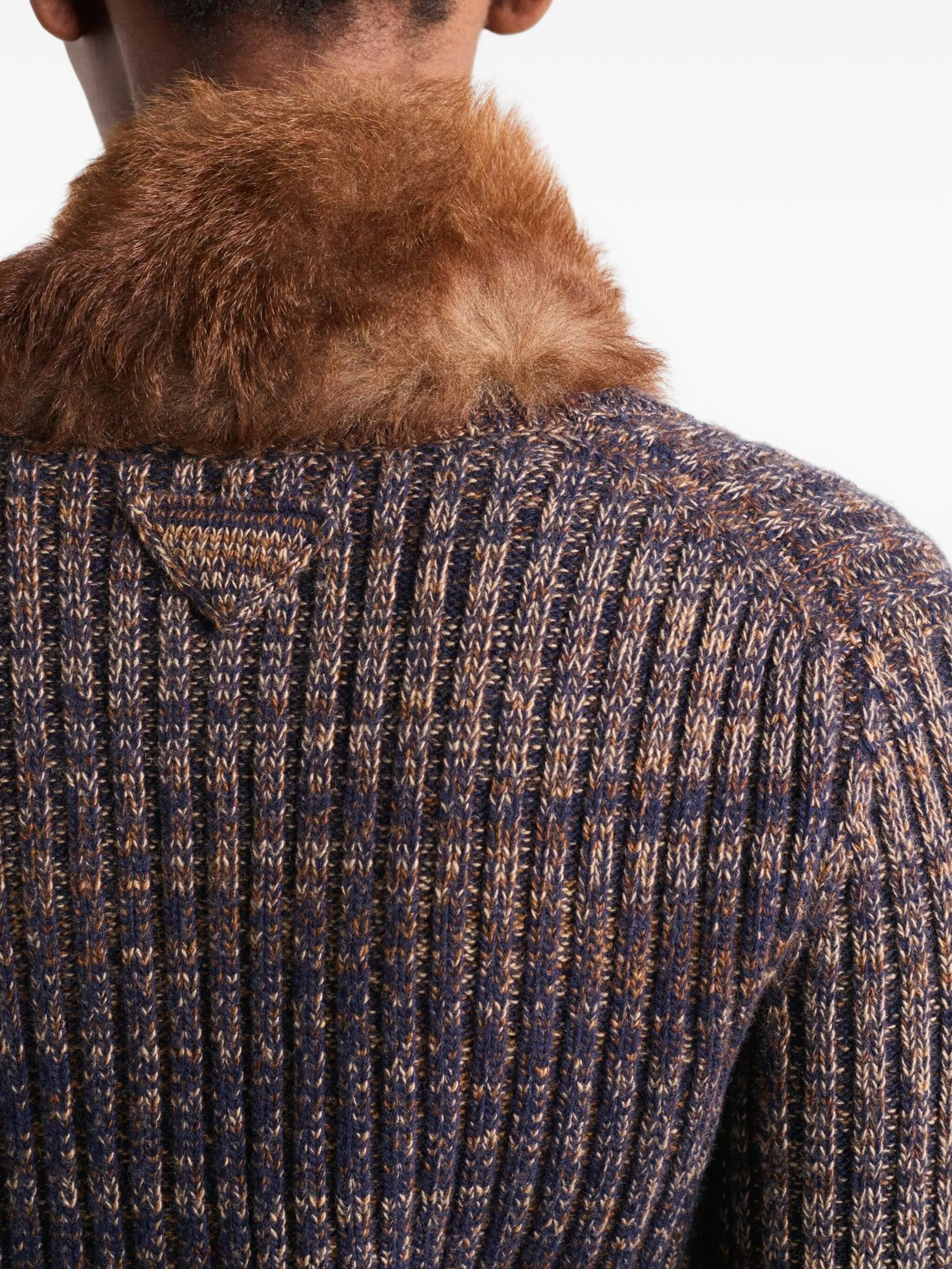 rib-knit V-neck cardigan