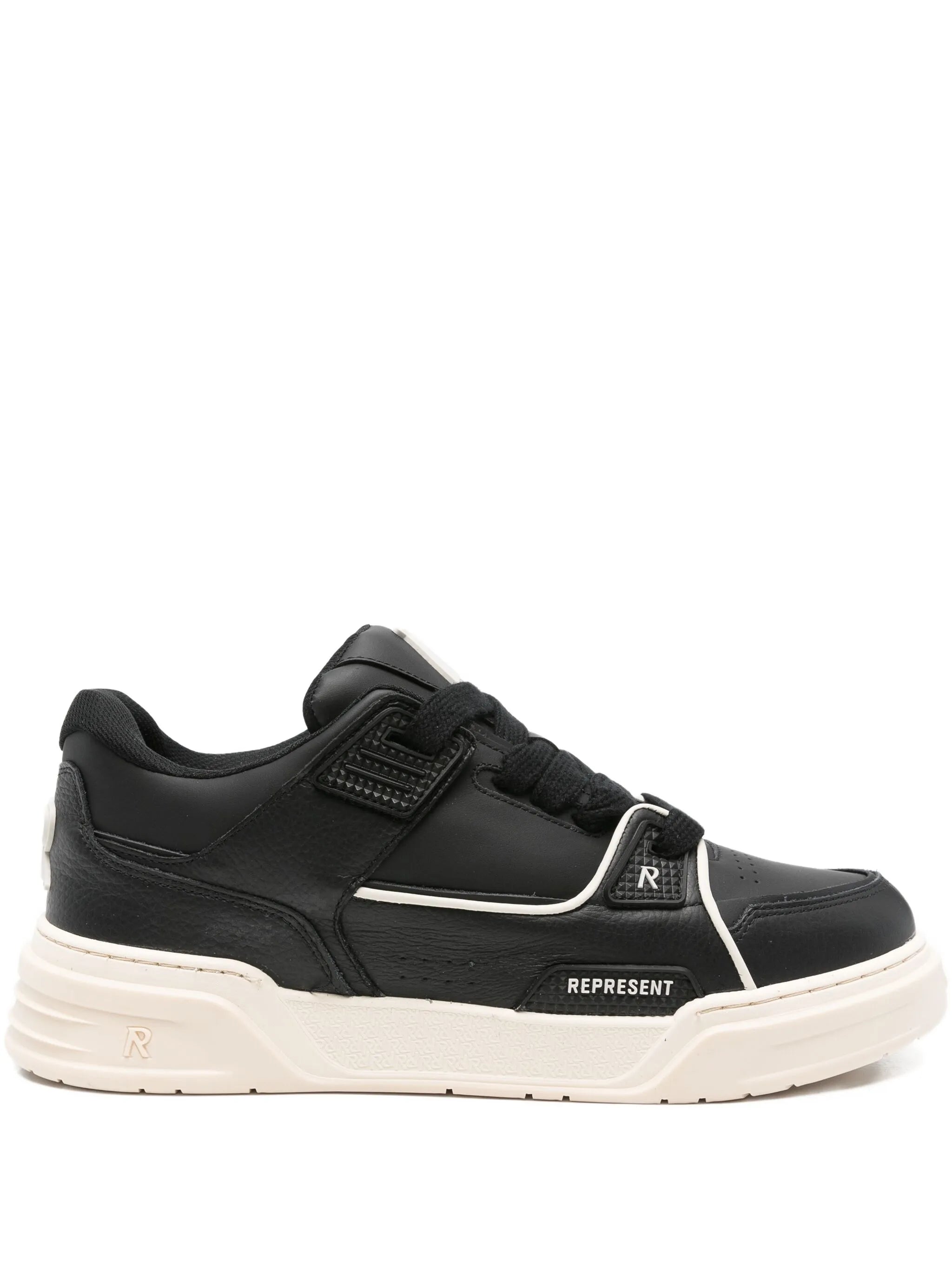 leather panelled low-tops sneakers