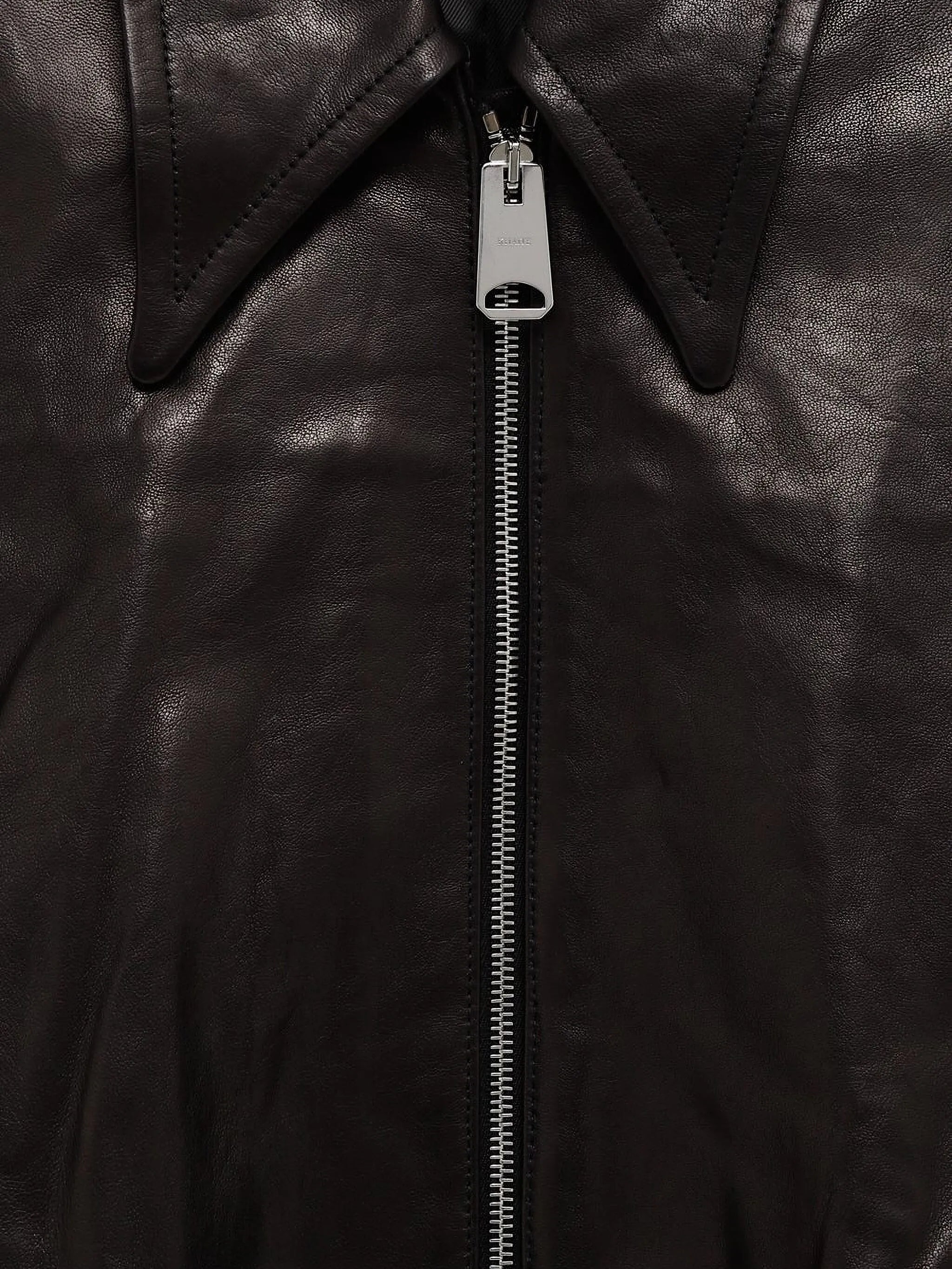 ruched-hem lambskin jacket
