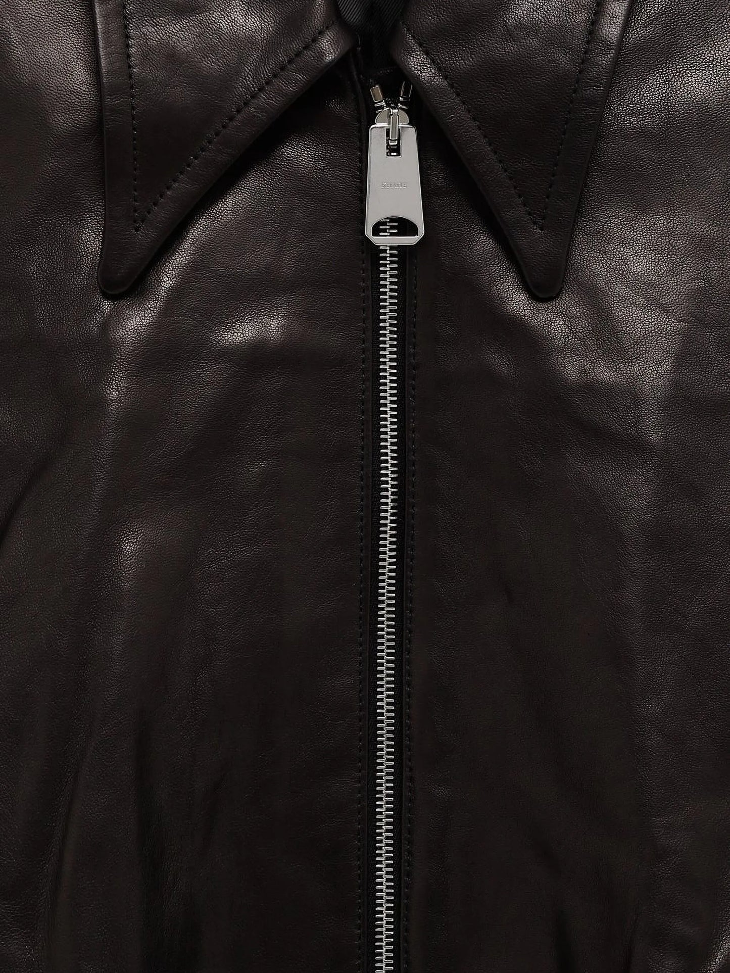 ruched-hem lambskin jacket