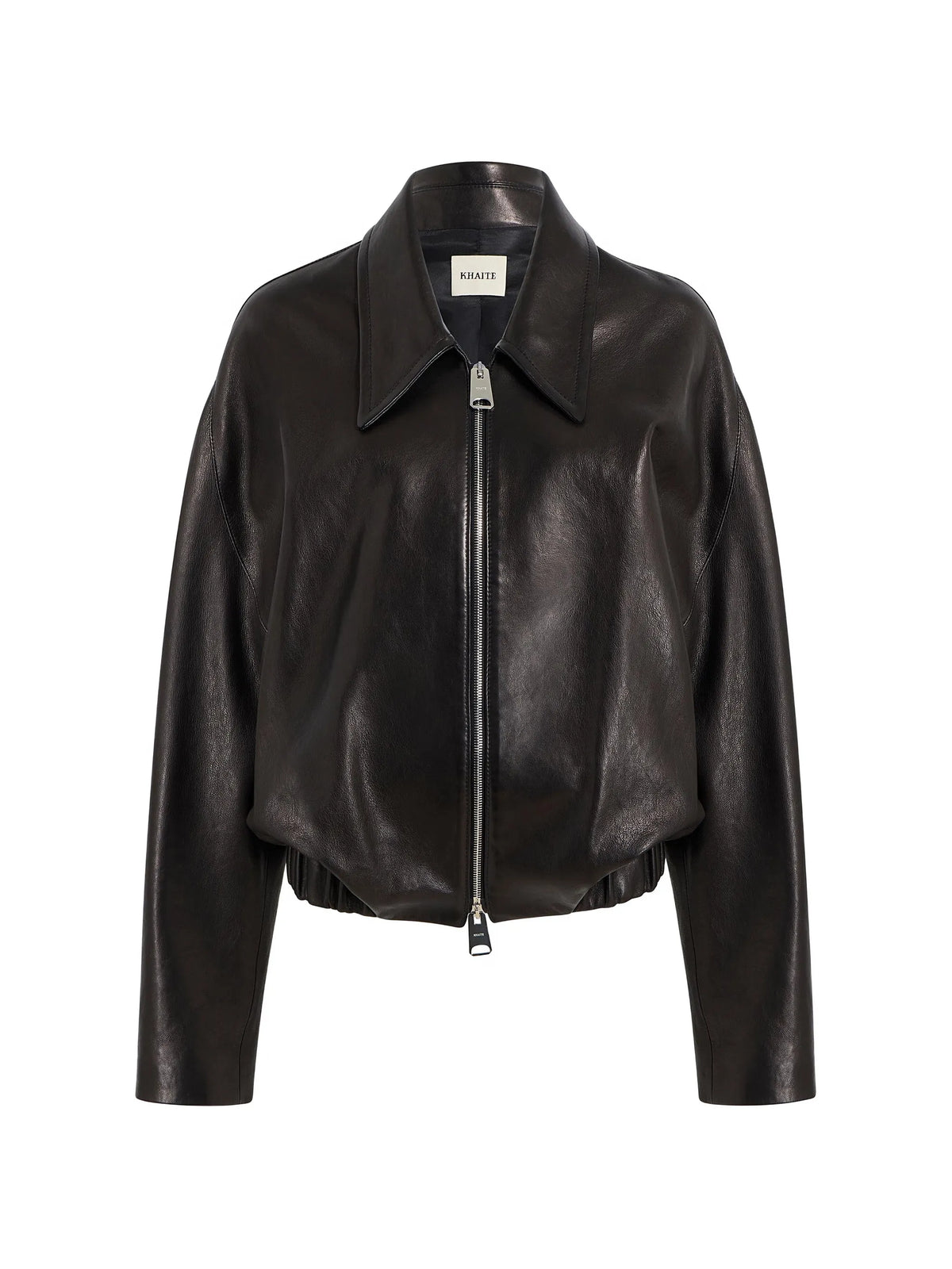 ruched-hem lambskin jacket