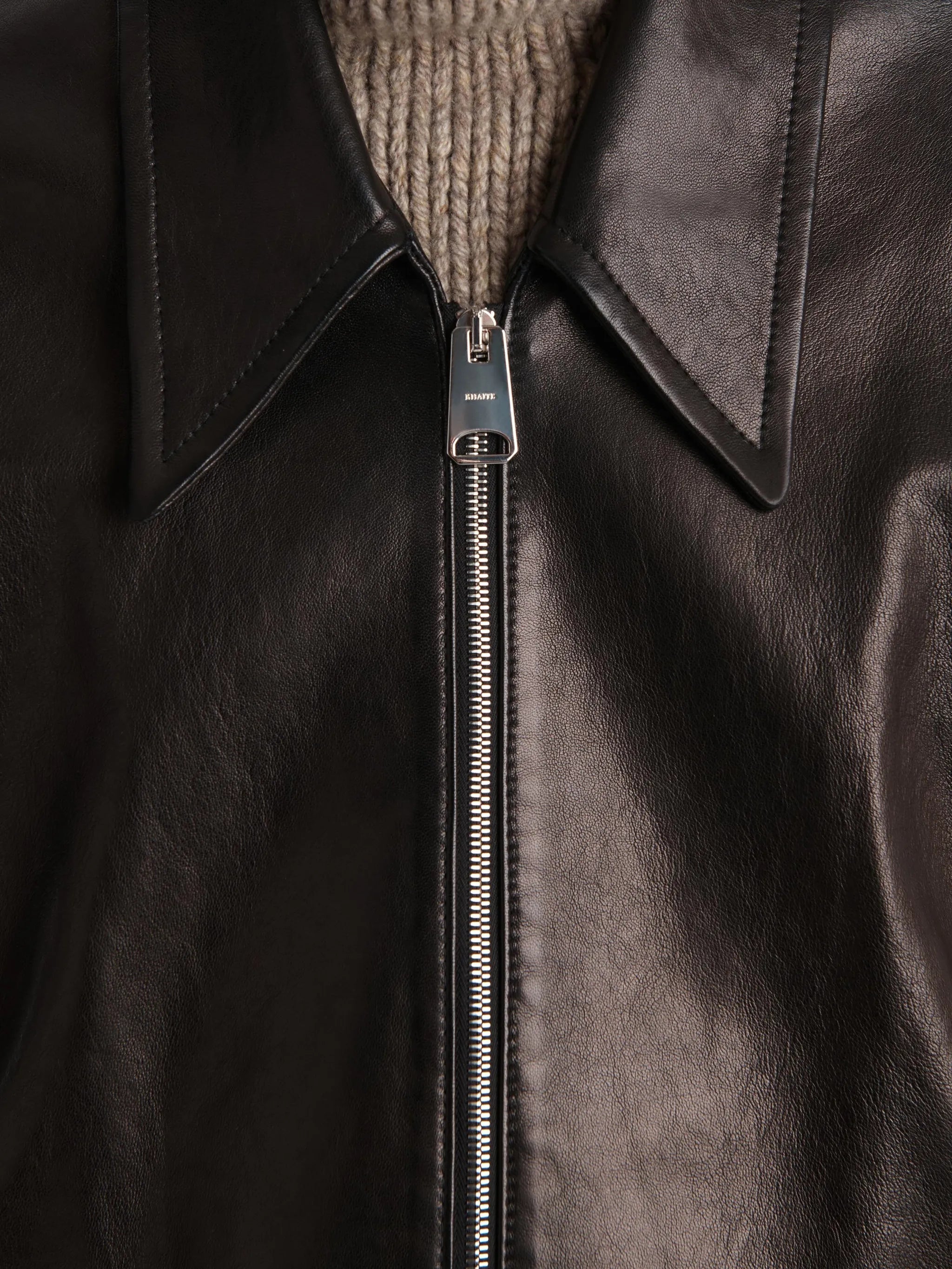 ruched-hem lambskin jacket