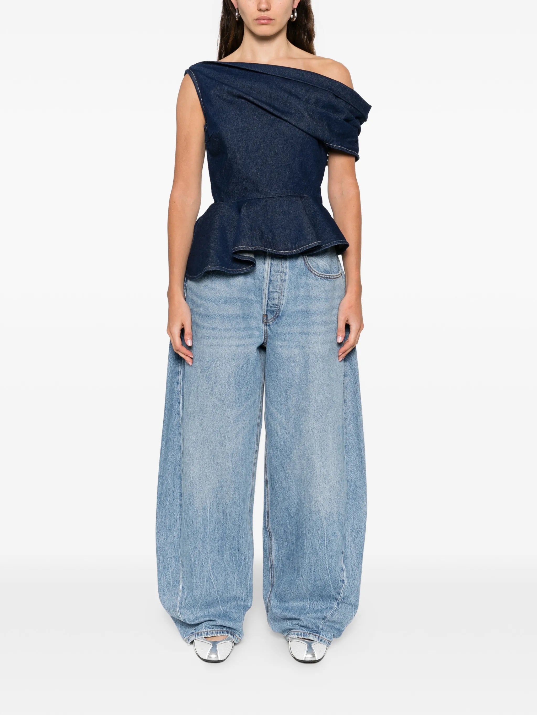 asymmetric ruffled top