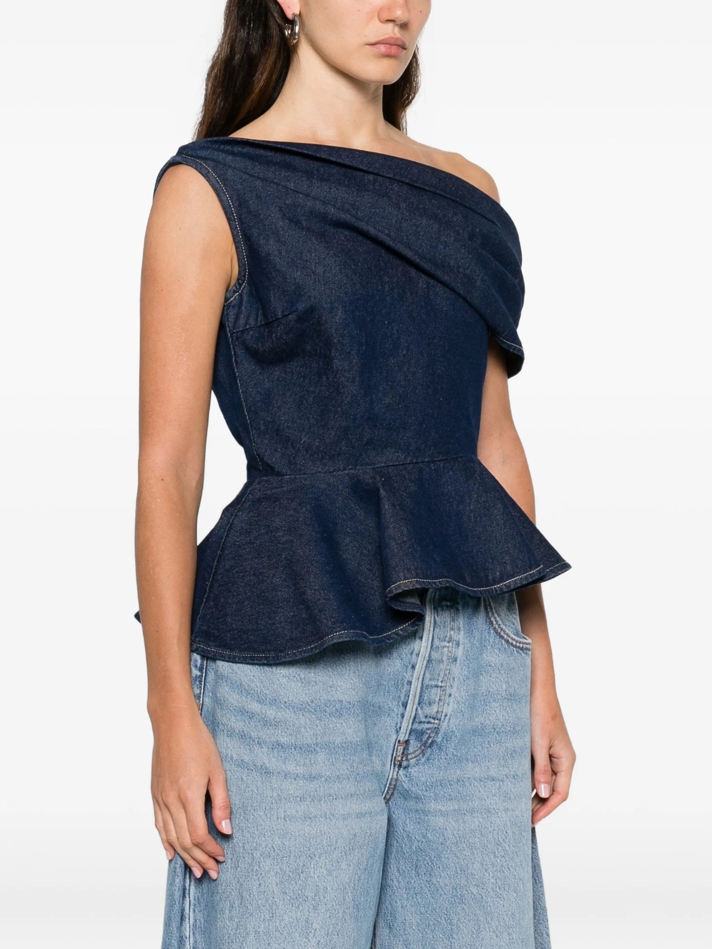 asymmetric ruffled top