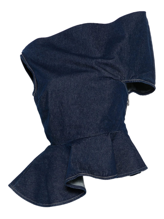 asymmetric ruffled top