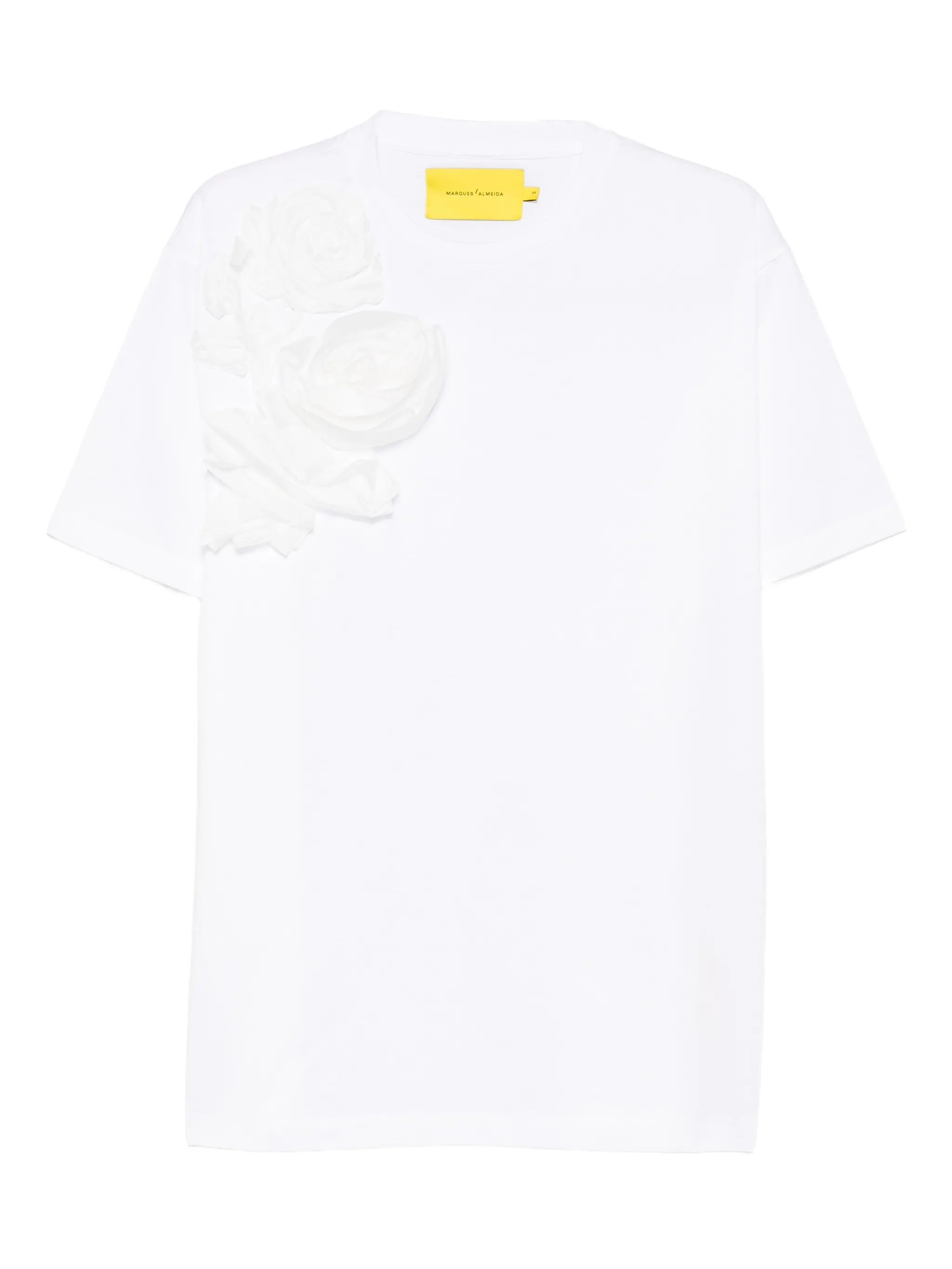 flower-appliqué T-shirt