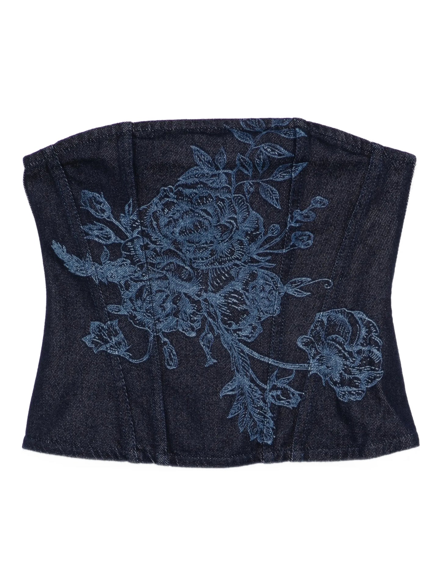 floral-motif corset top
