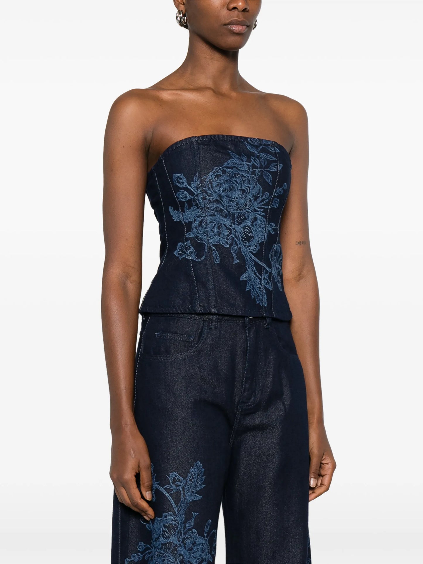 floral-motif corset top