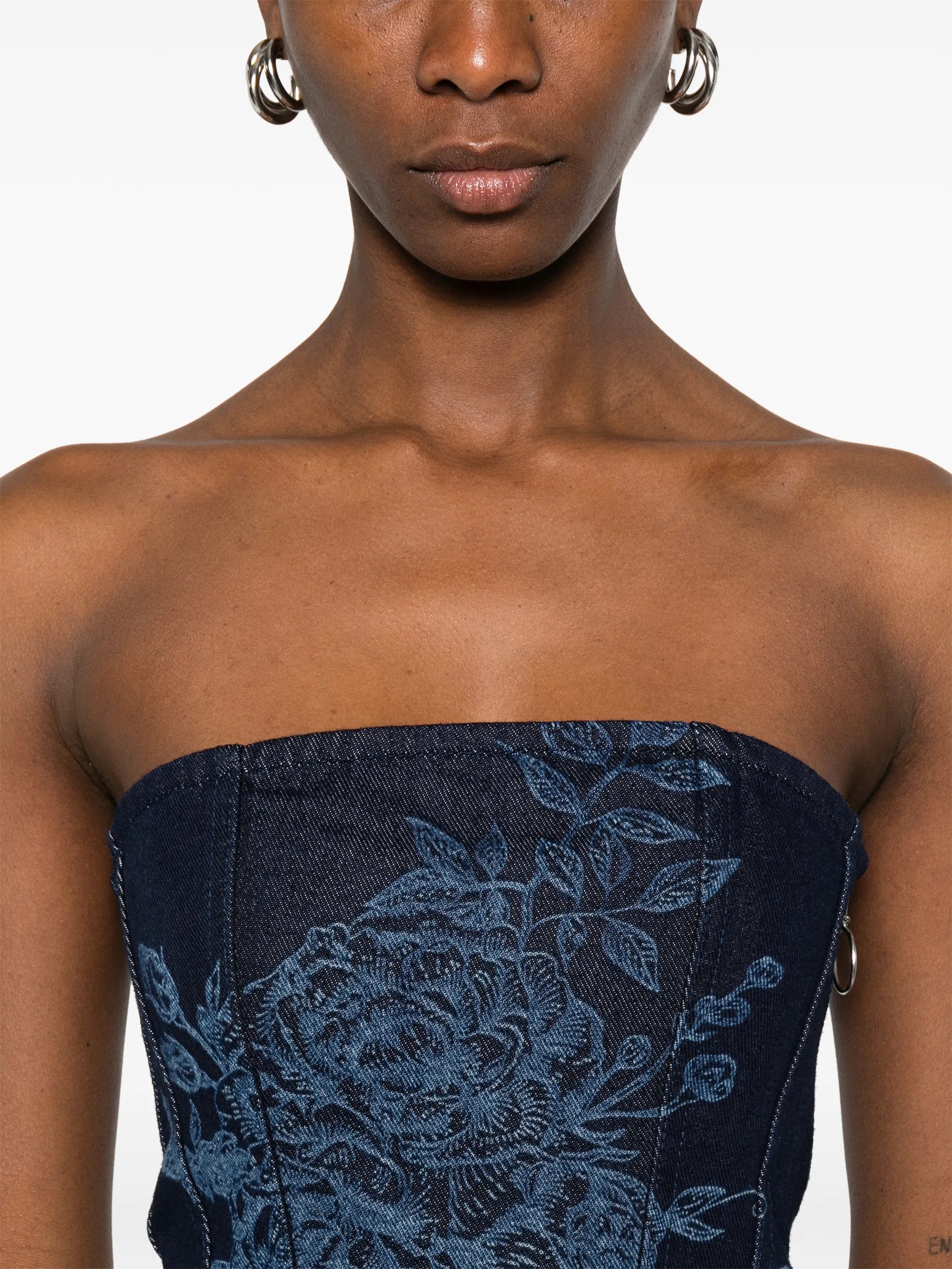 floral-motif corset top