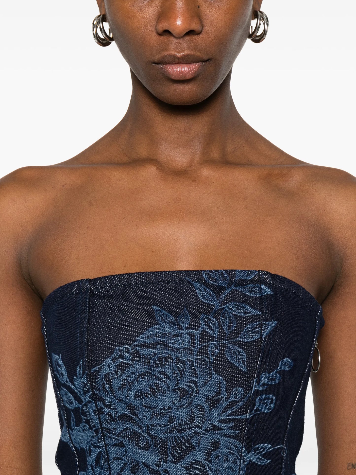 floral-motif corset top