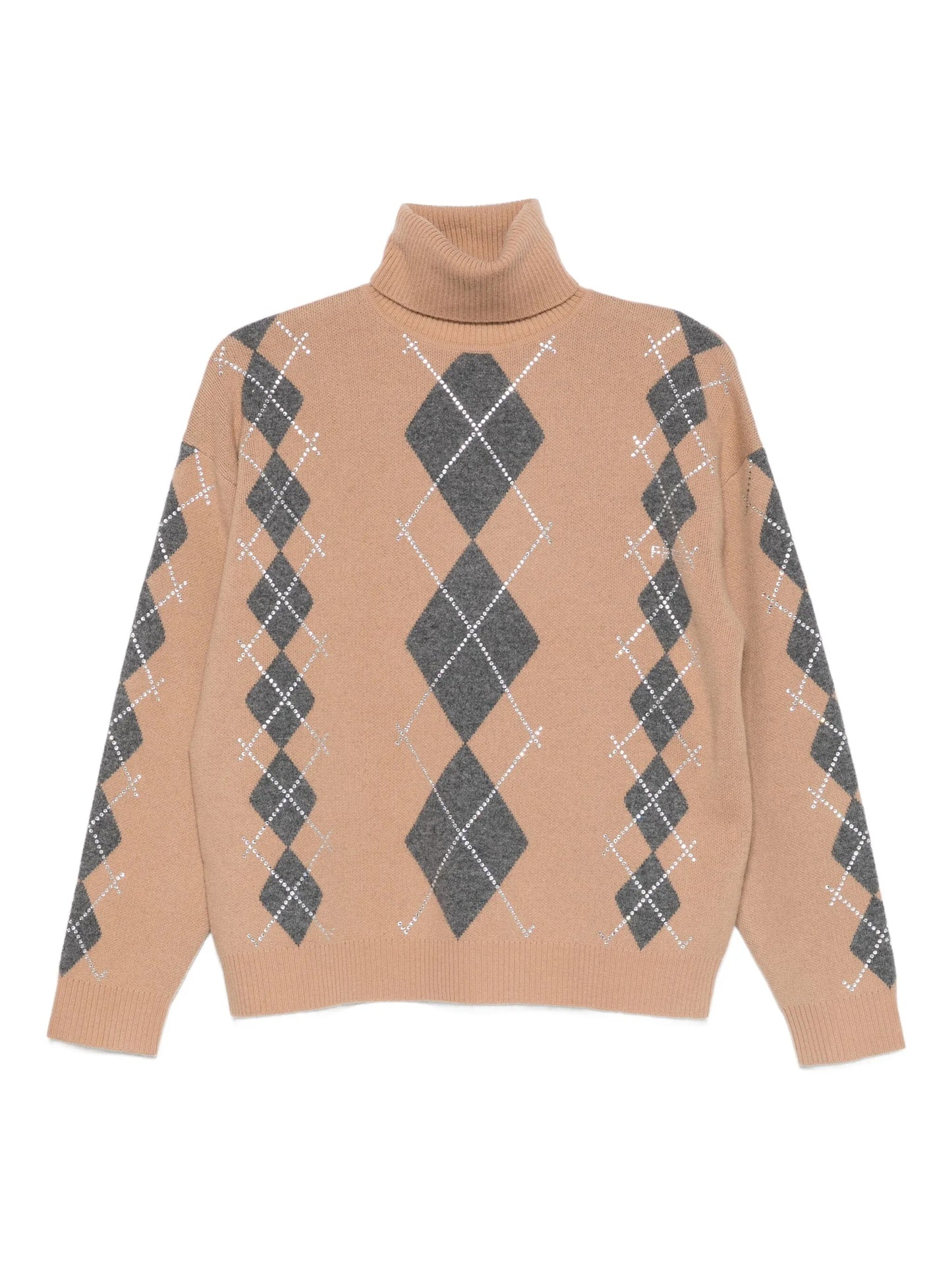 Alberte embellished argyle-pattern sweater