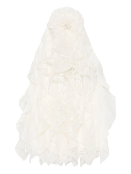 Arina ruffled flower mini dress