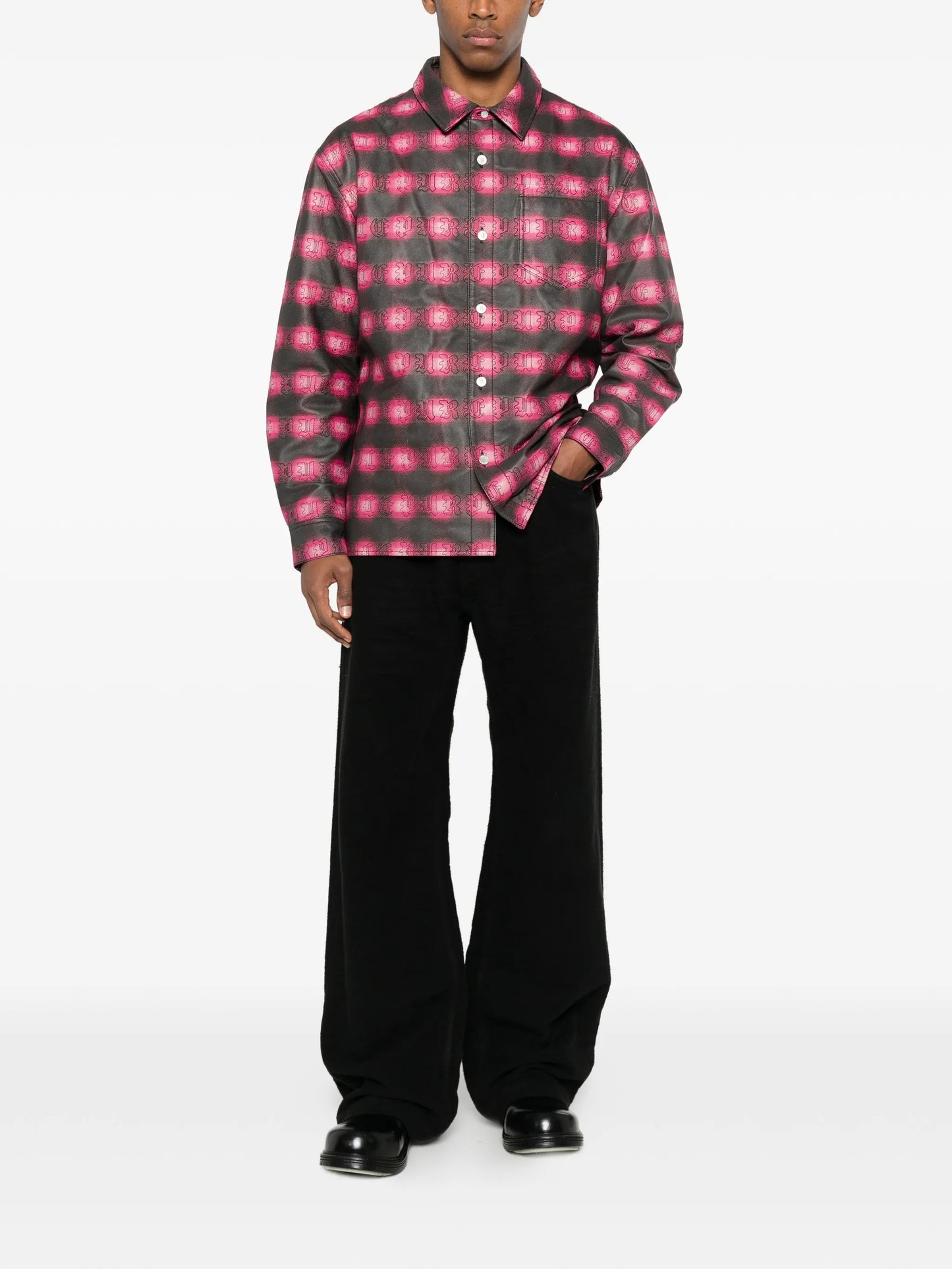 plaid leather jacket