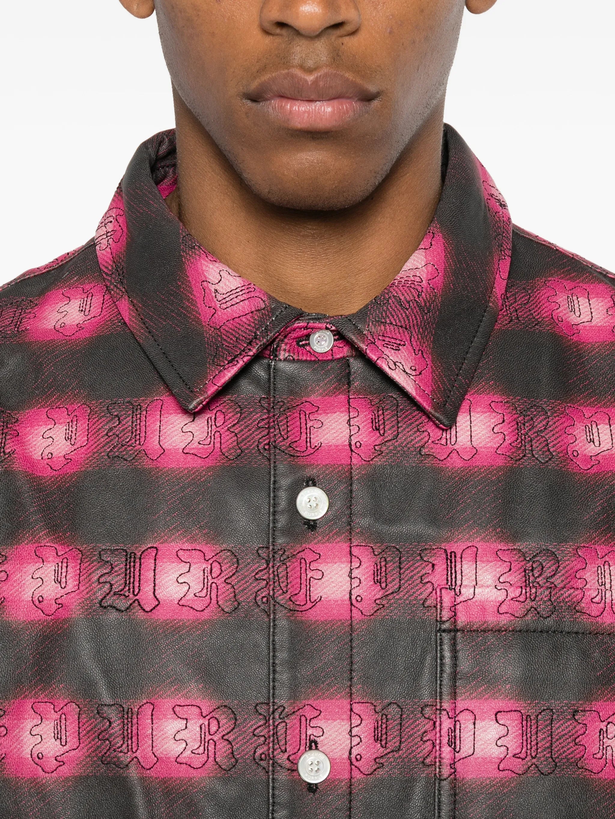 plaid leather jacket