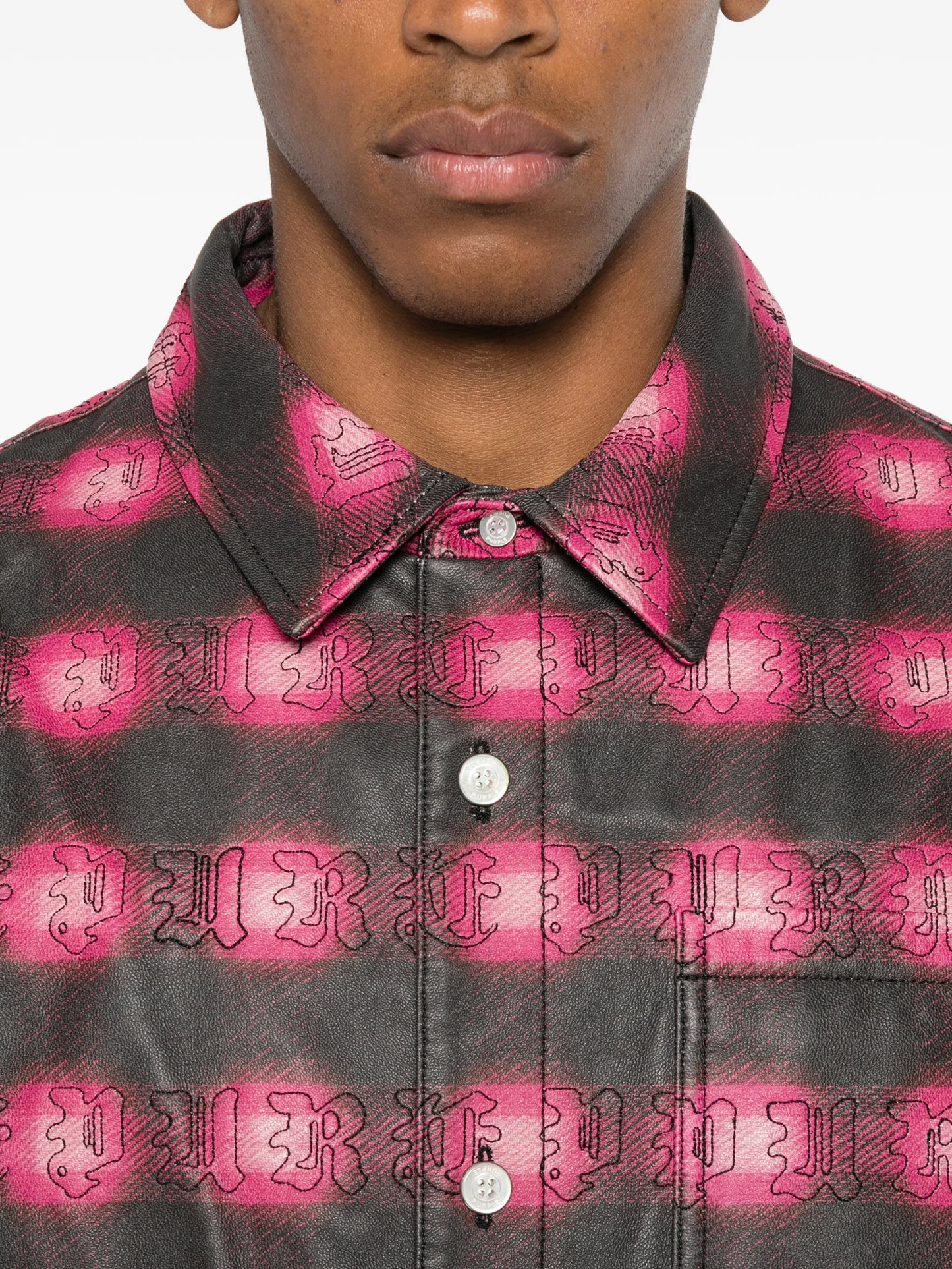 plaid leather jacket