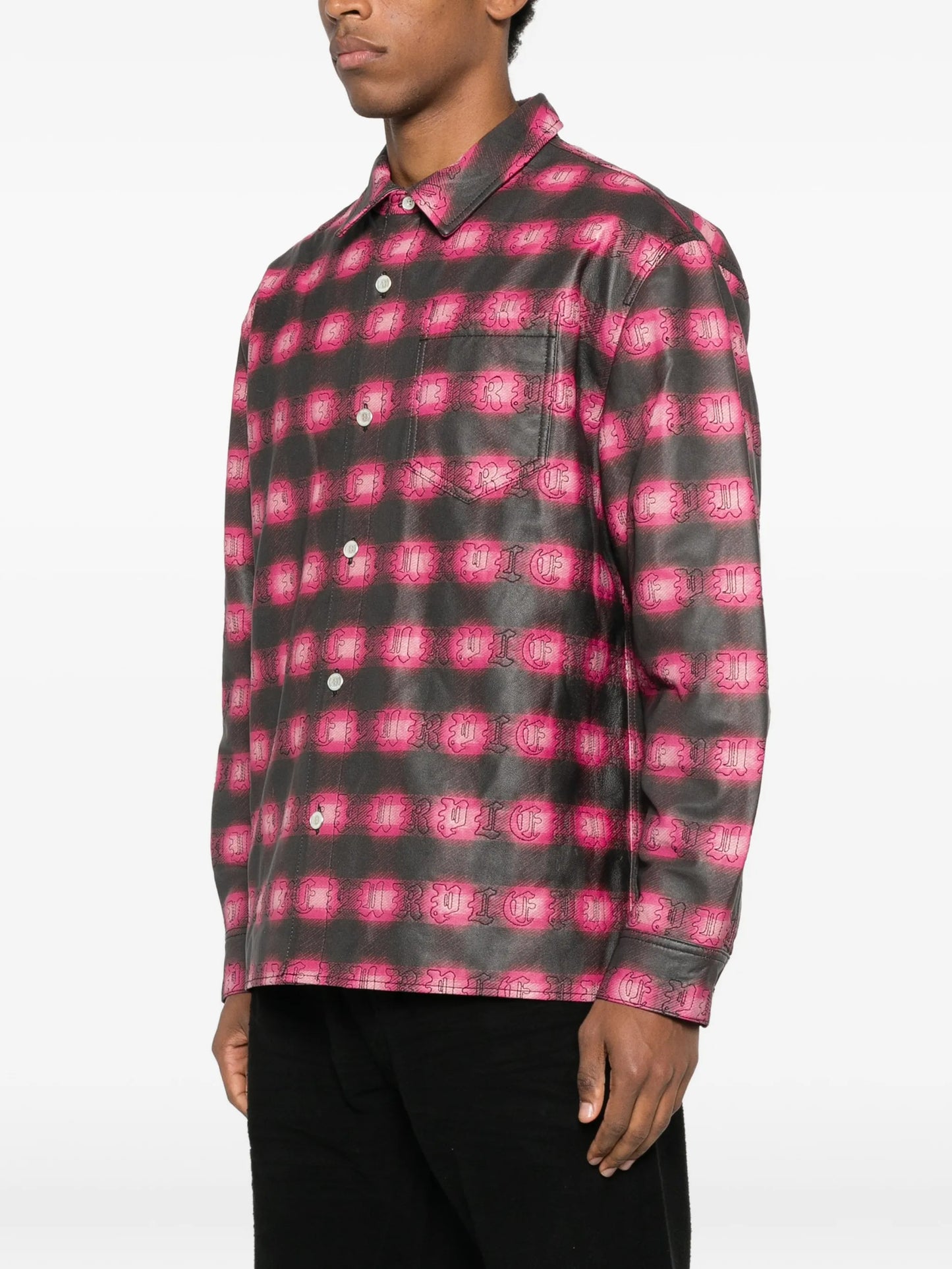 plaid leather jacket