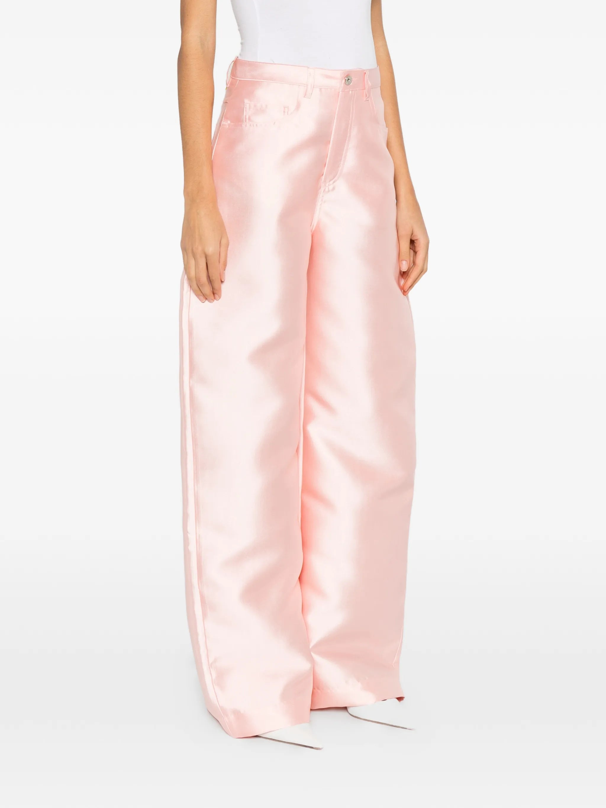 Mikado belt-loop trousers